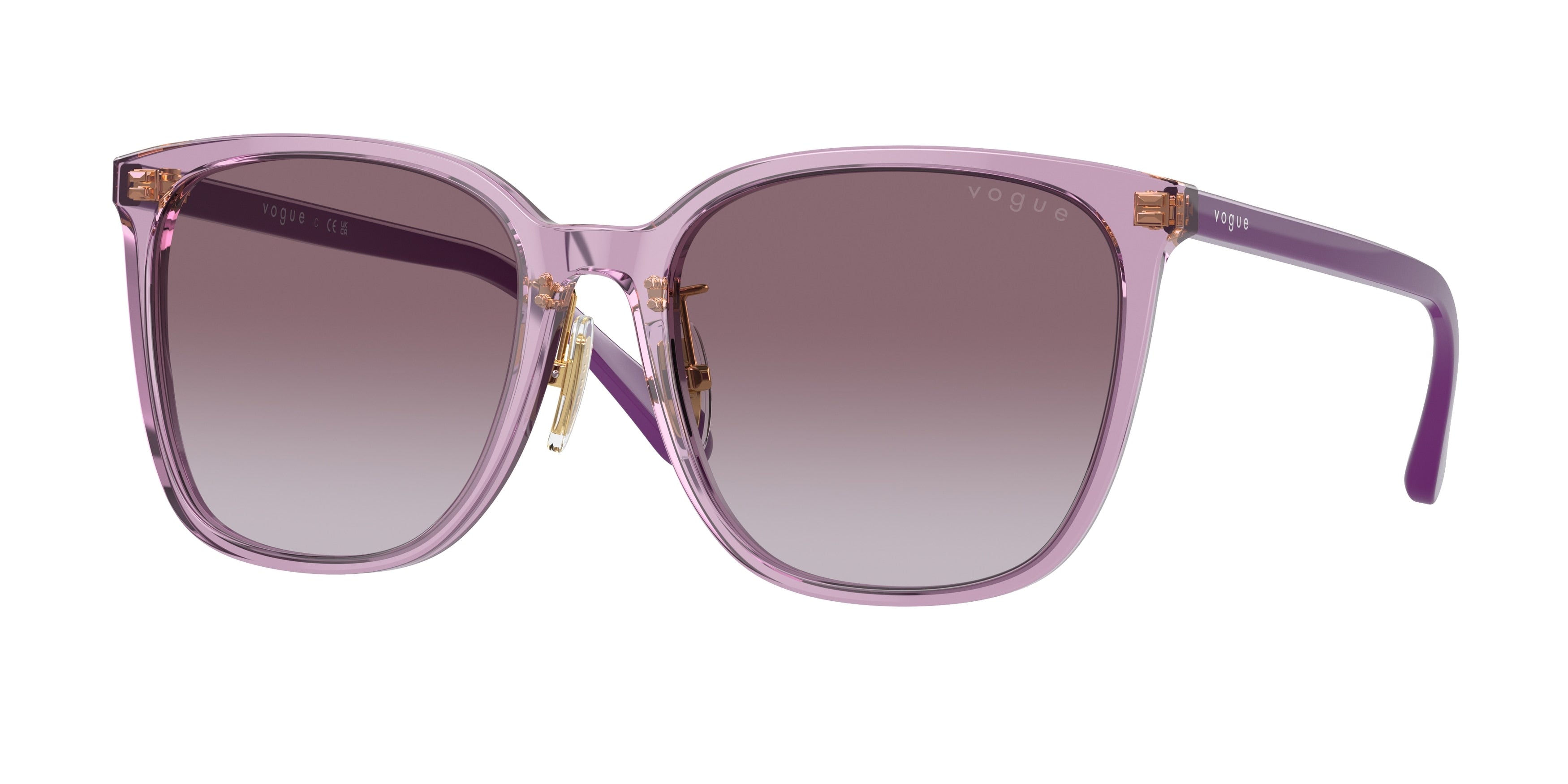 Vogue VO5537SD Square Sunglasses  29228H-Transparent Violet 58-145-19 - Color Map Violet