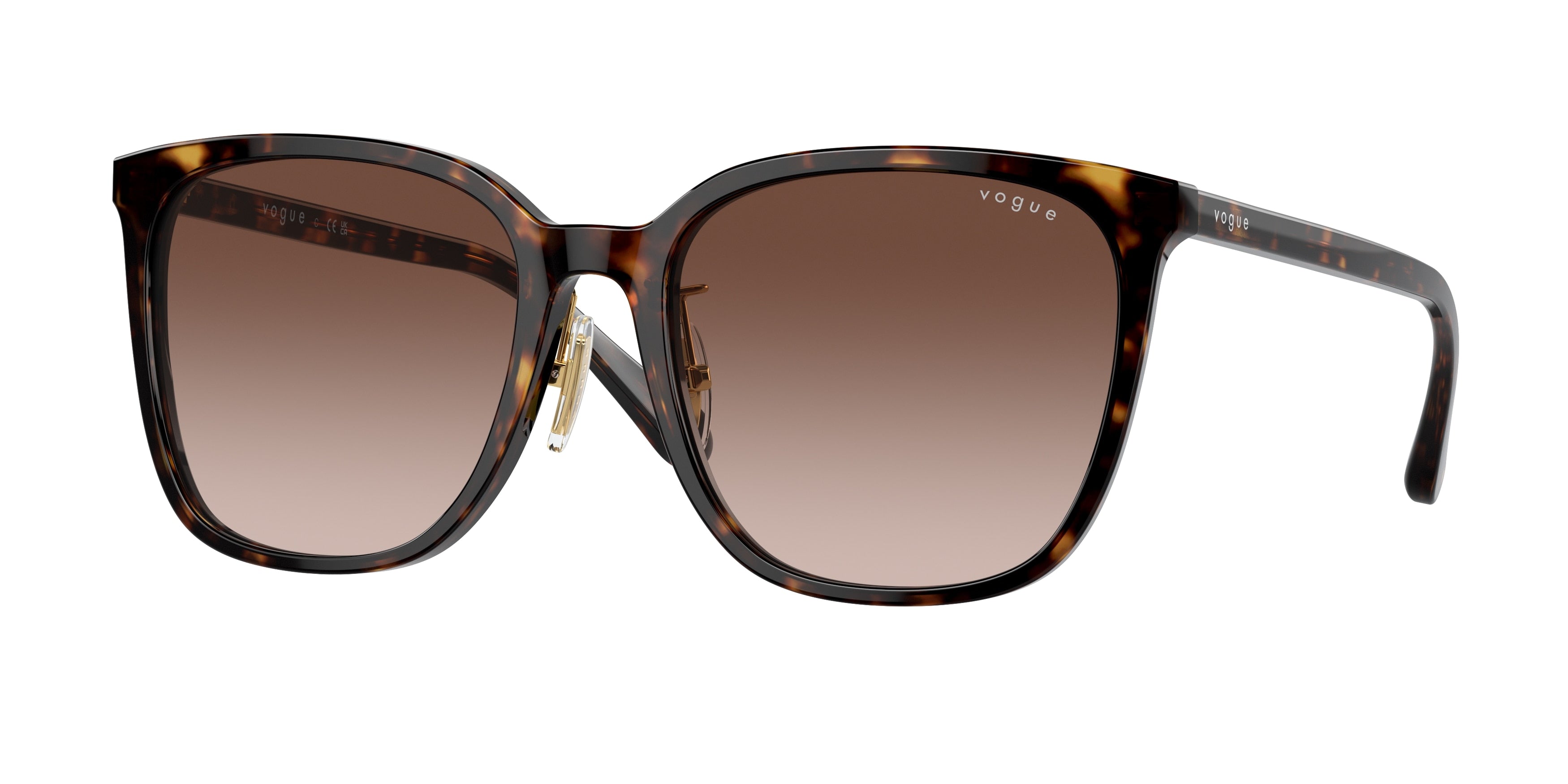 Vogue VO5537SD Square Sunglasses  W65613-Dark Havana 58-145-19 - Color Map Brown