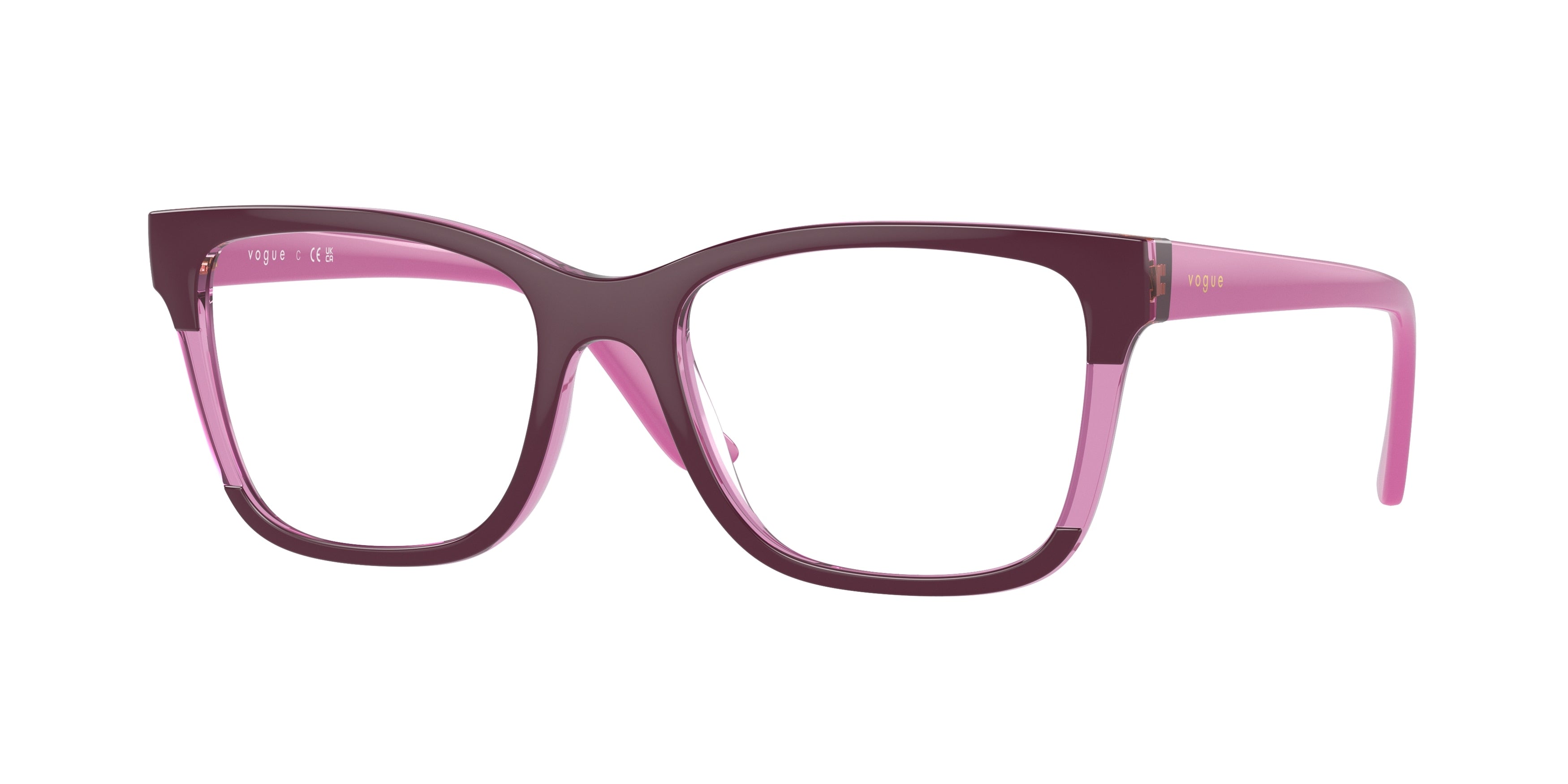 Vogue VO5556F Rectangle Eyeglasses  2084-Top Purple/Transparent Purple 53-140-18 - Color Map Violet