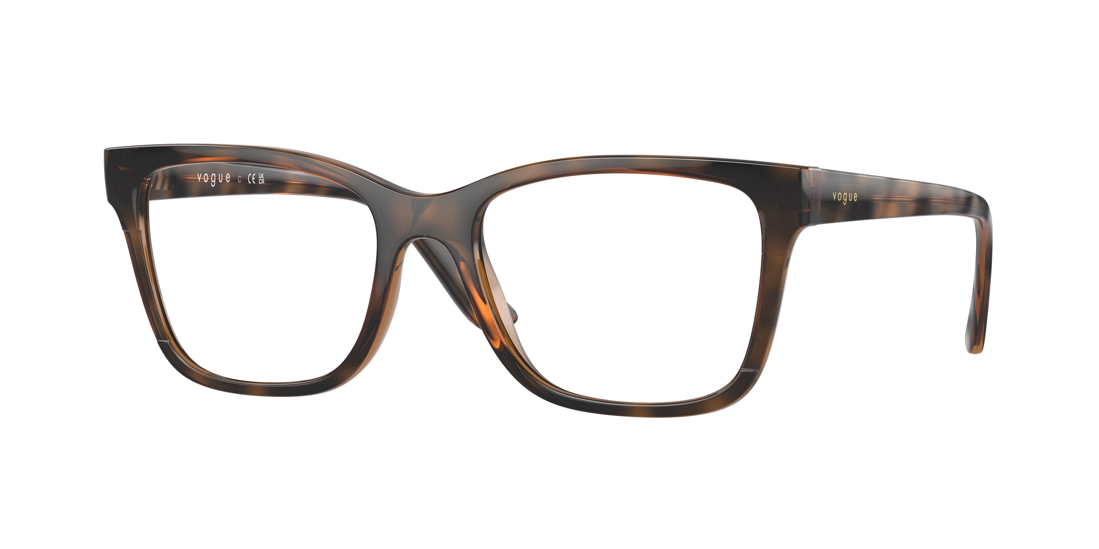 Vogue VO5556 Rectangle Eyeglasses  2386-Top Dark Havana/Light Brown 53-140-18 - Color Map Brown