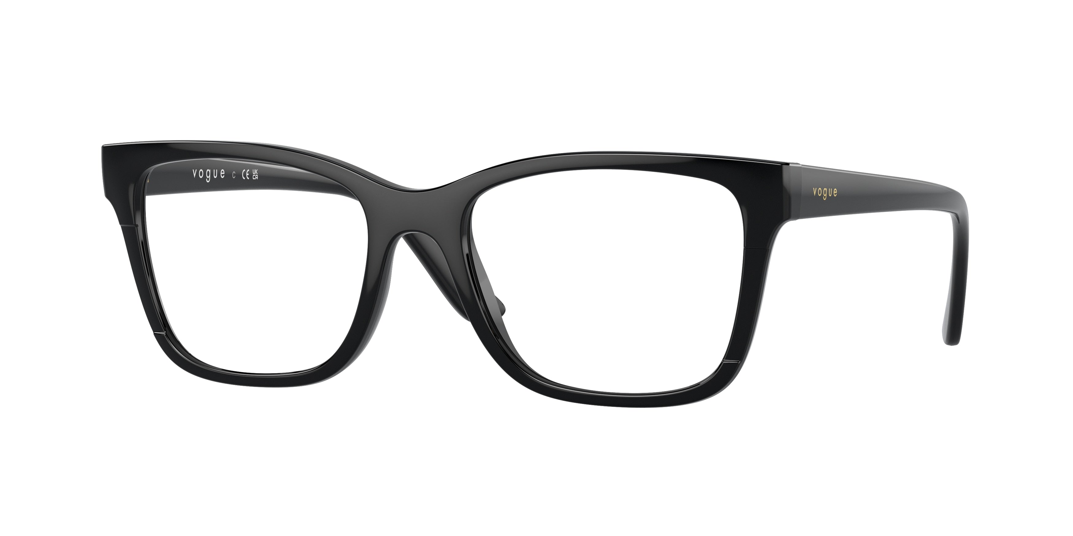 Vogue VO5556 Rectangle Eyeglasses  W44-Black 53-140-18 - Color Map Black