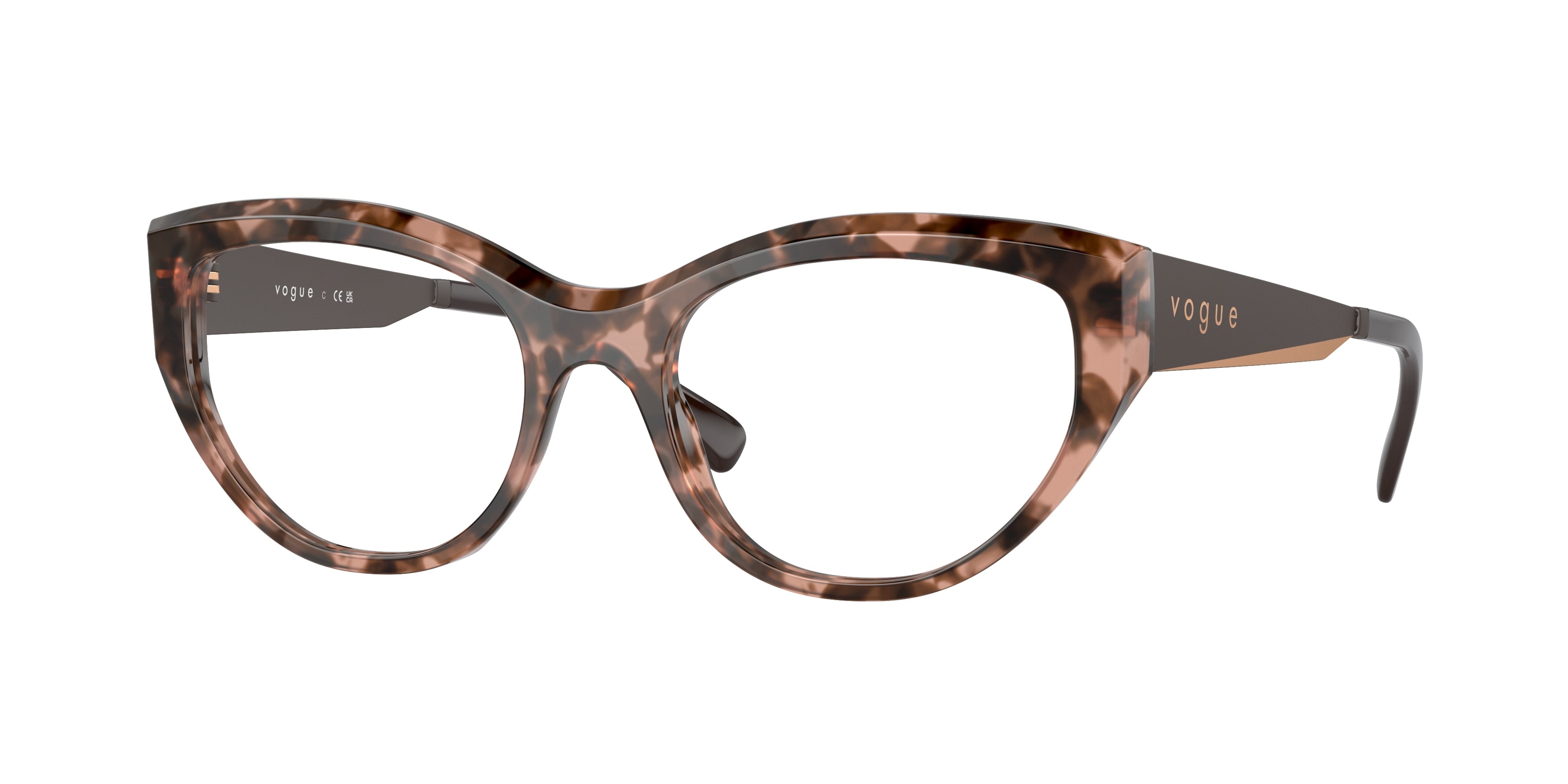 Vogue VO5560 Irregular Eyeglasses  3145-Rose Tortoise 53-140-18 - Color Map Pink