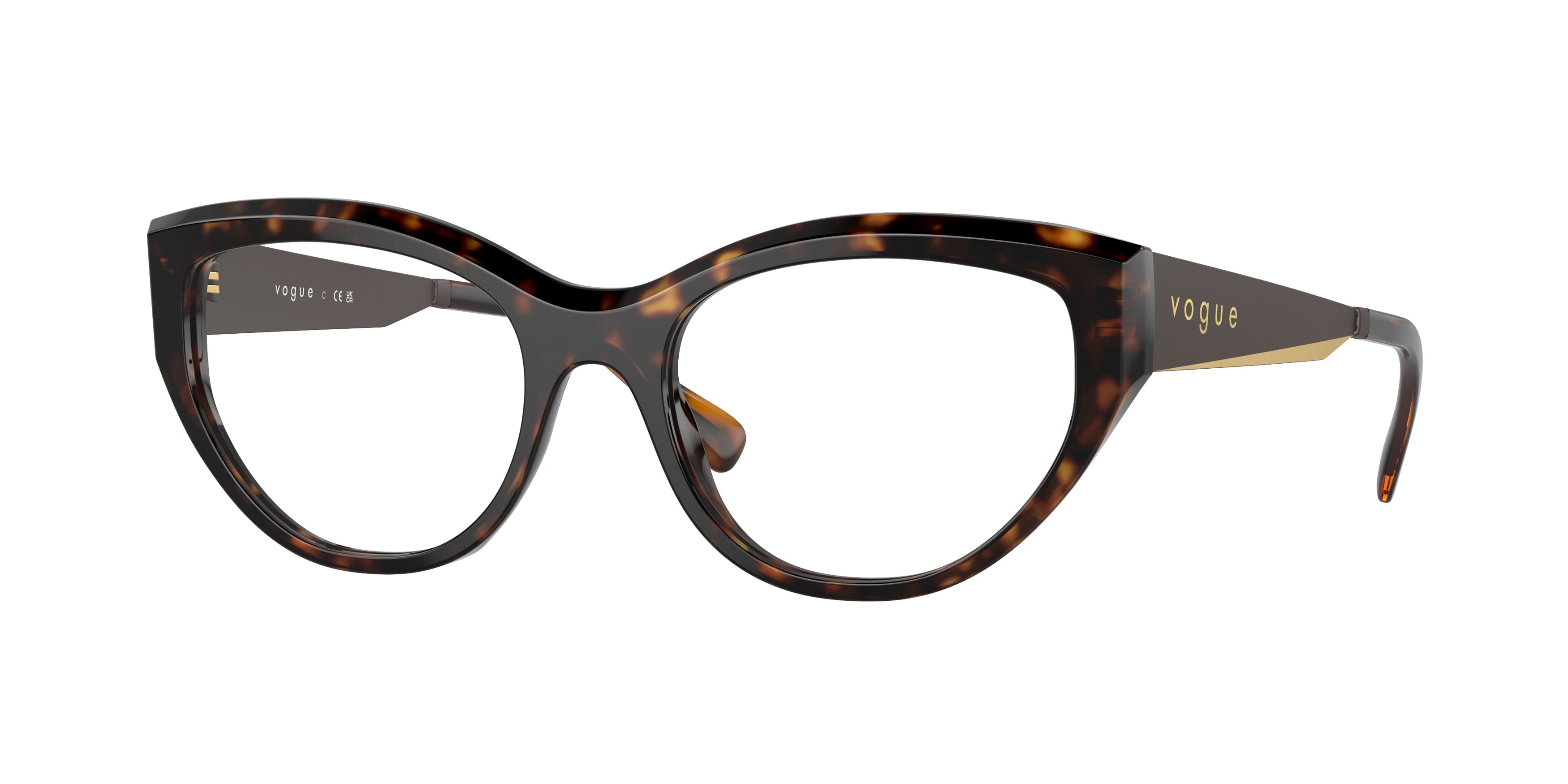 Vogue VO5560 Irregular Eyeglasses  W656-Dark Havana 53-140-18 - Color Map Brown