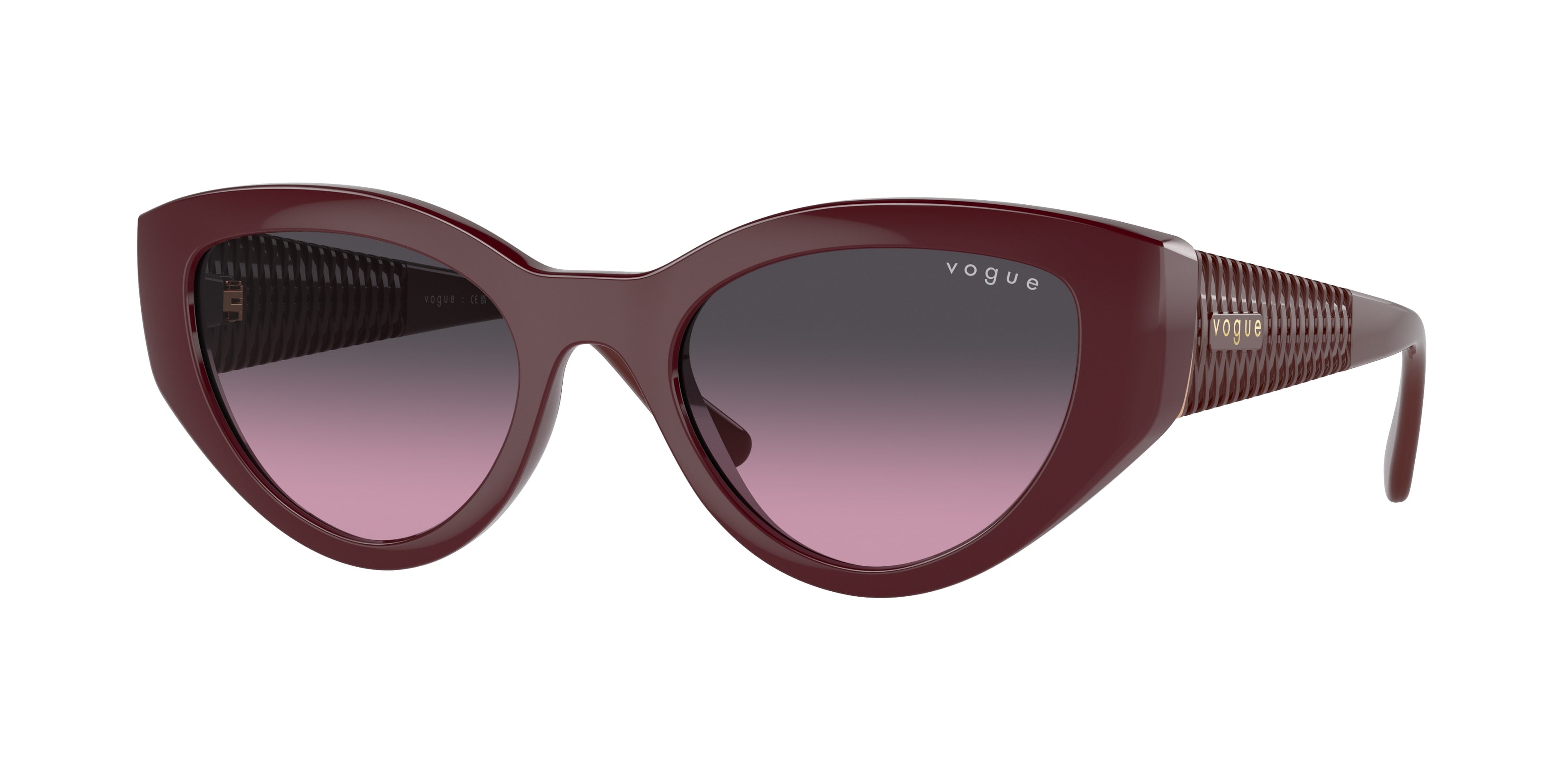 Vogue VO5566S Cat Eye Sunglasses  304890-Full Bordeaux 52-135-20 - Color Map Red