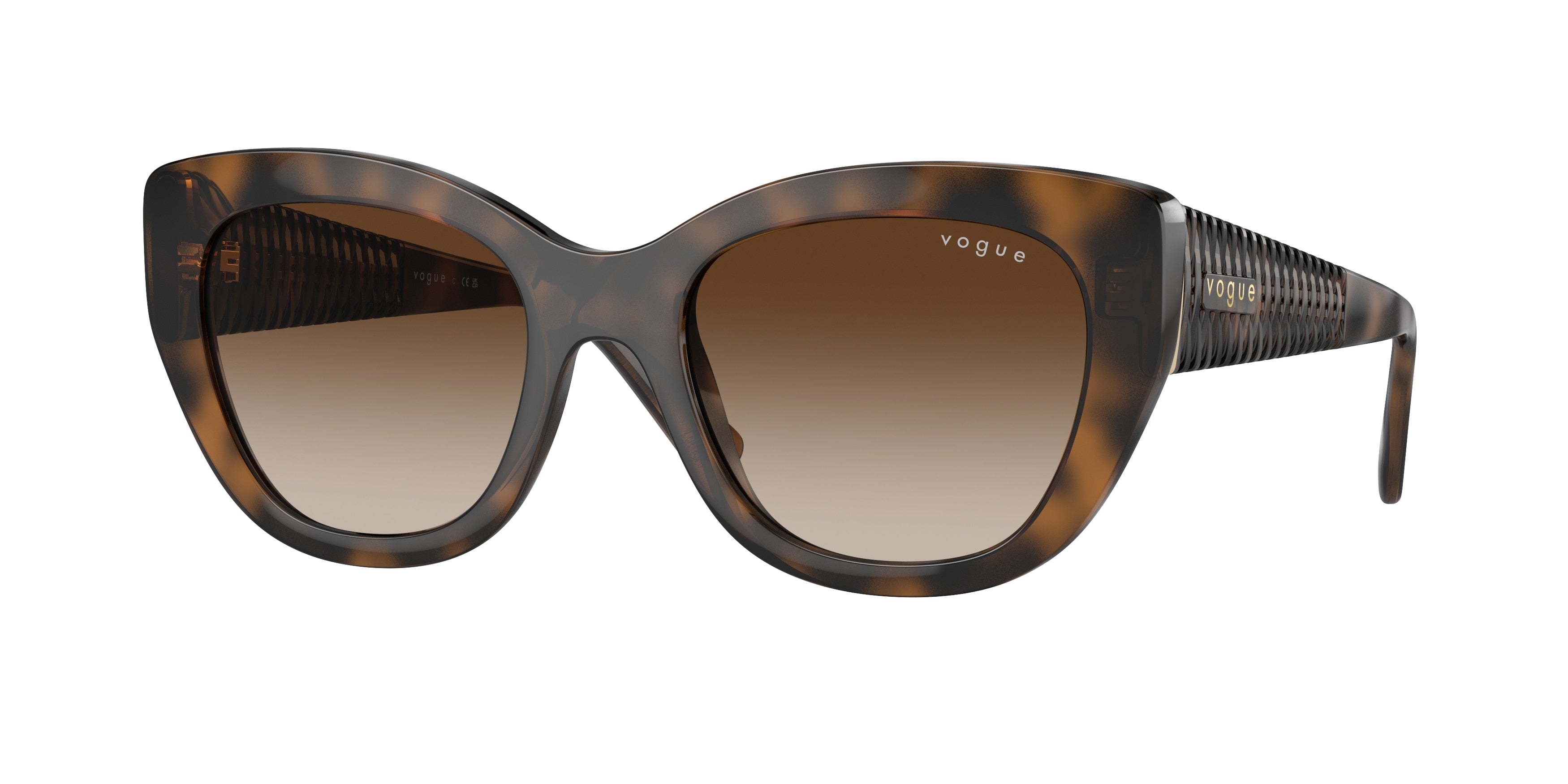 Vogue VO5567S Butterfly Sunglasses  238613-Top Dark Havana/Light Brown 52-135-20 - Color Map Brown