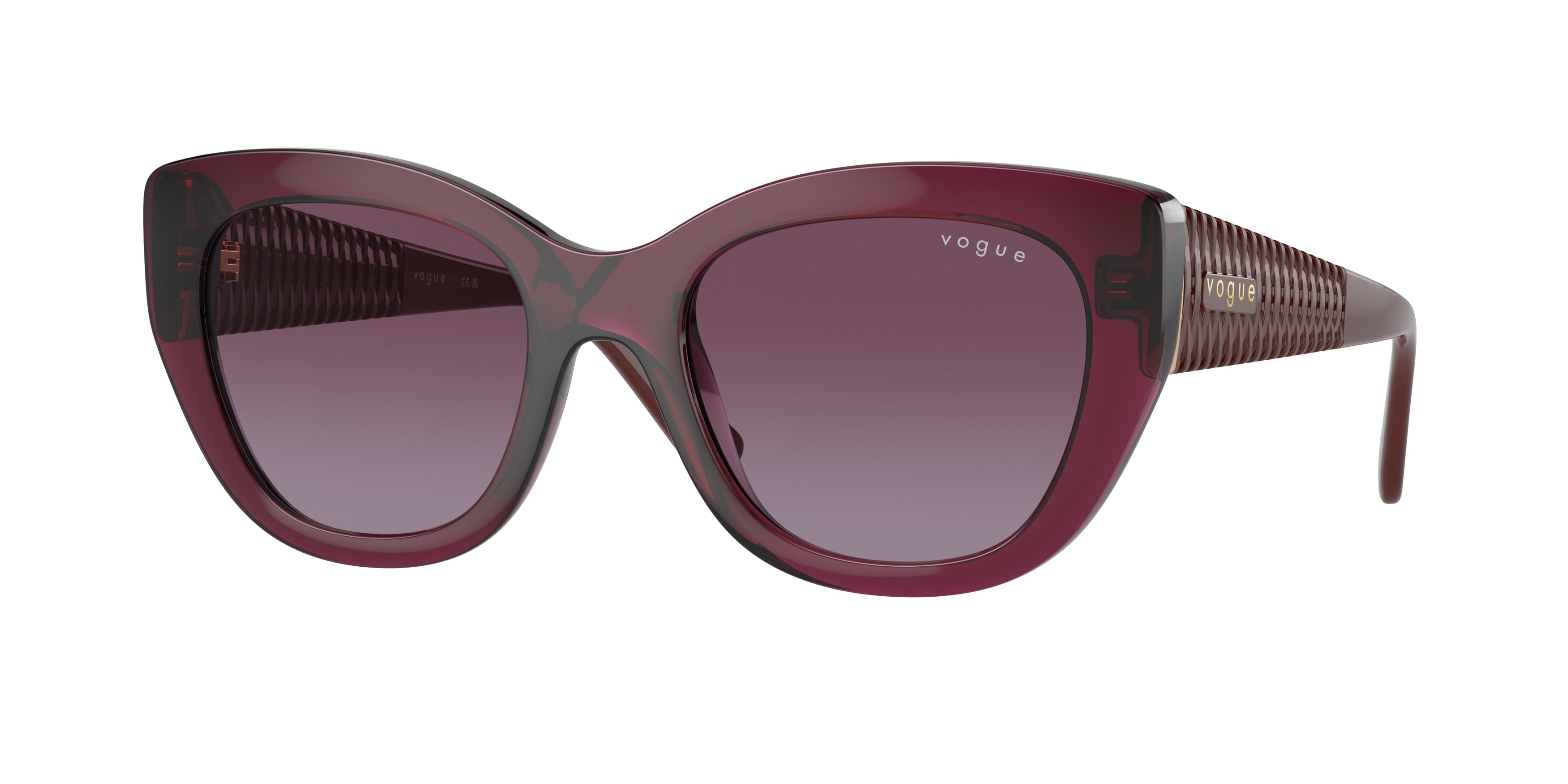 Vogue VO5567S Butterfly Sunglasses  29898H-Transparent Cherry 52-135-20 - Color Map Violet