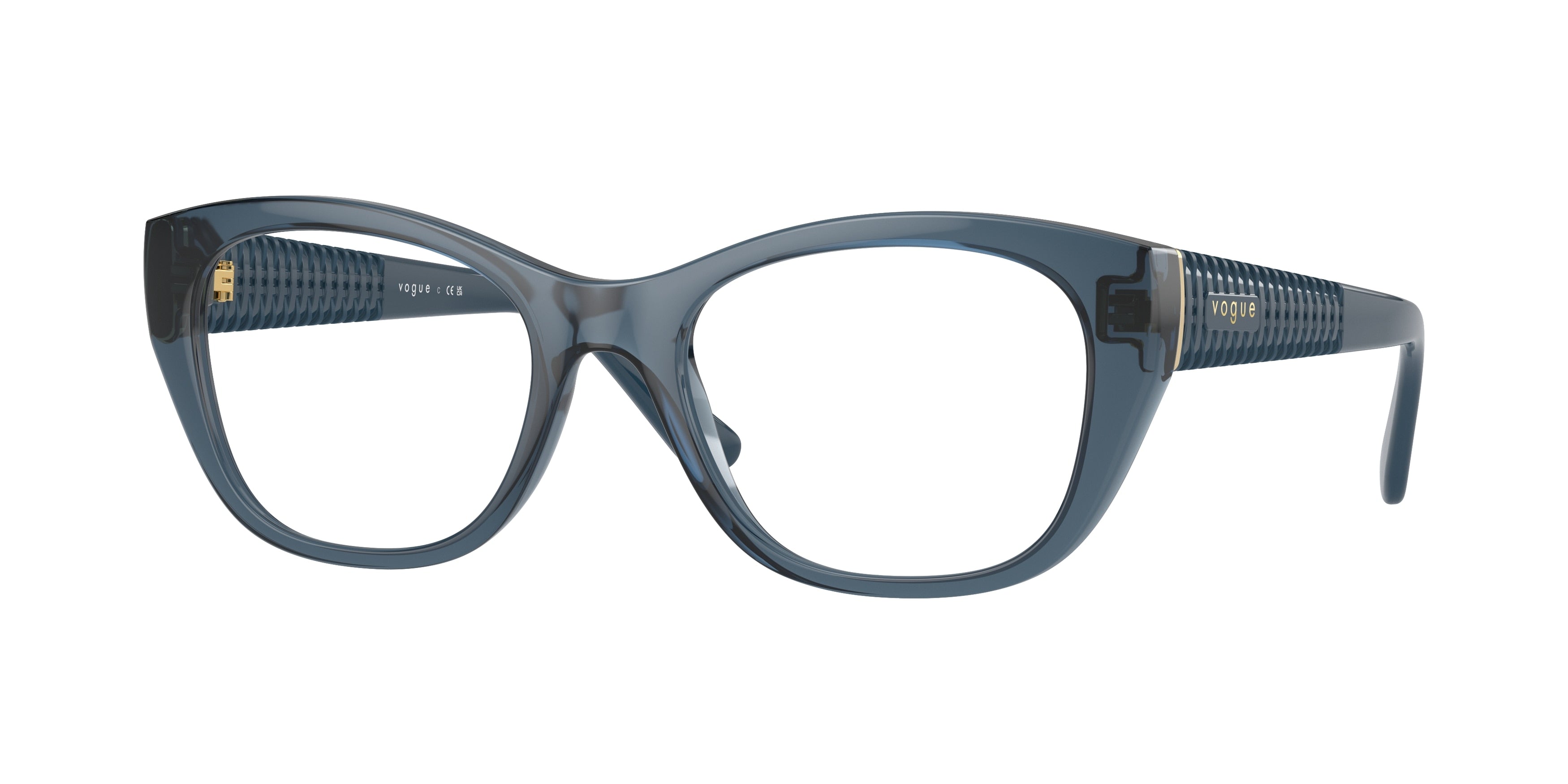 Vogue VO5569 Cat Eye Eyeglasses  2764-Transparent Blue 53-135-19 - Color Map Blue