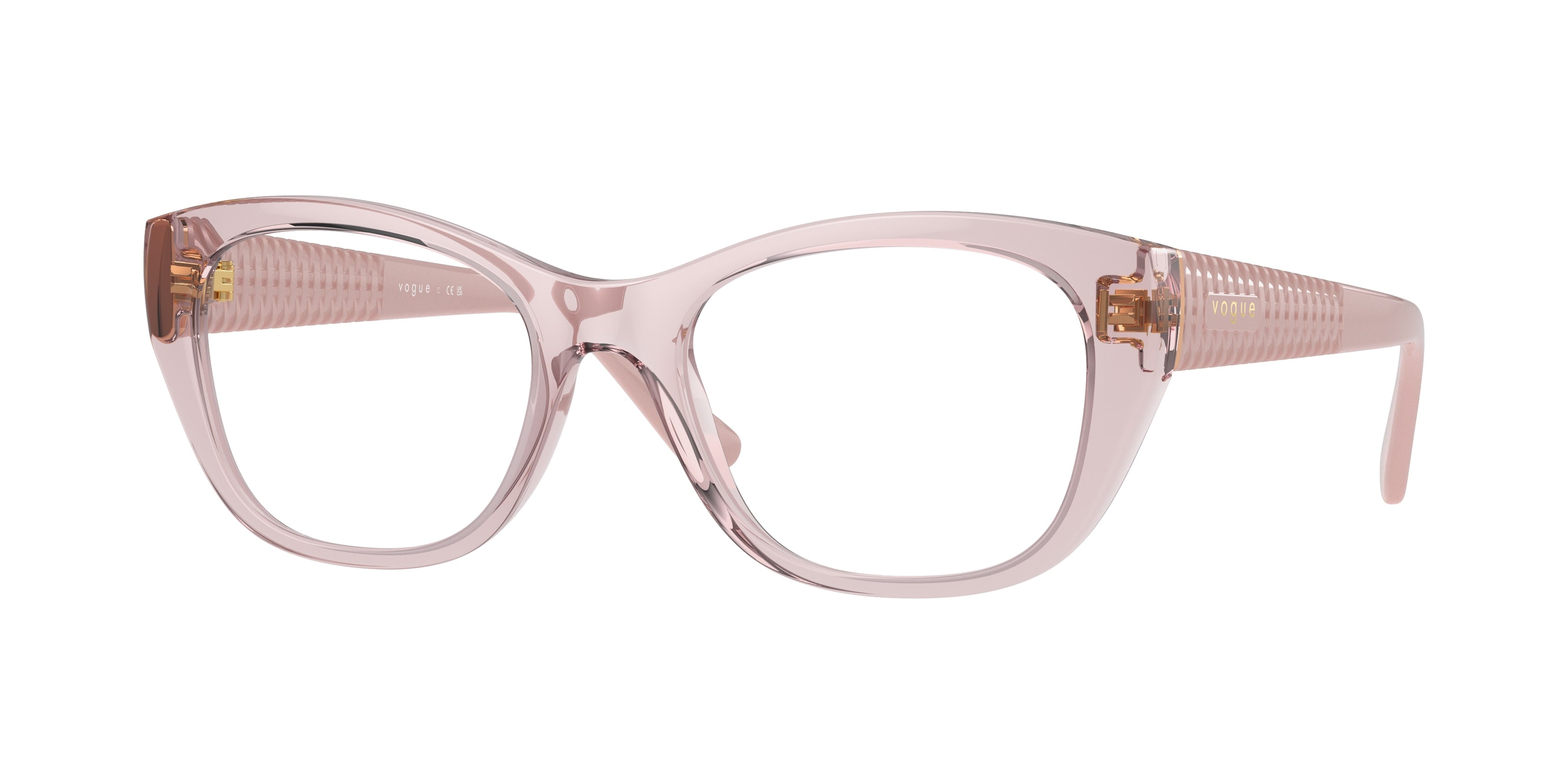 Vogue VO5569 Cat Eye Eyeglasses  2942-Transparent Pink 53-135-19 - Color Map Pink