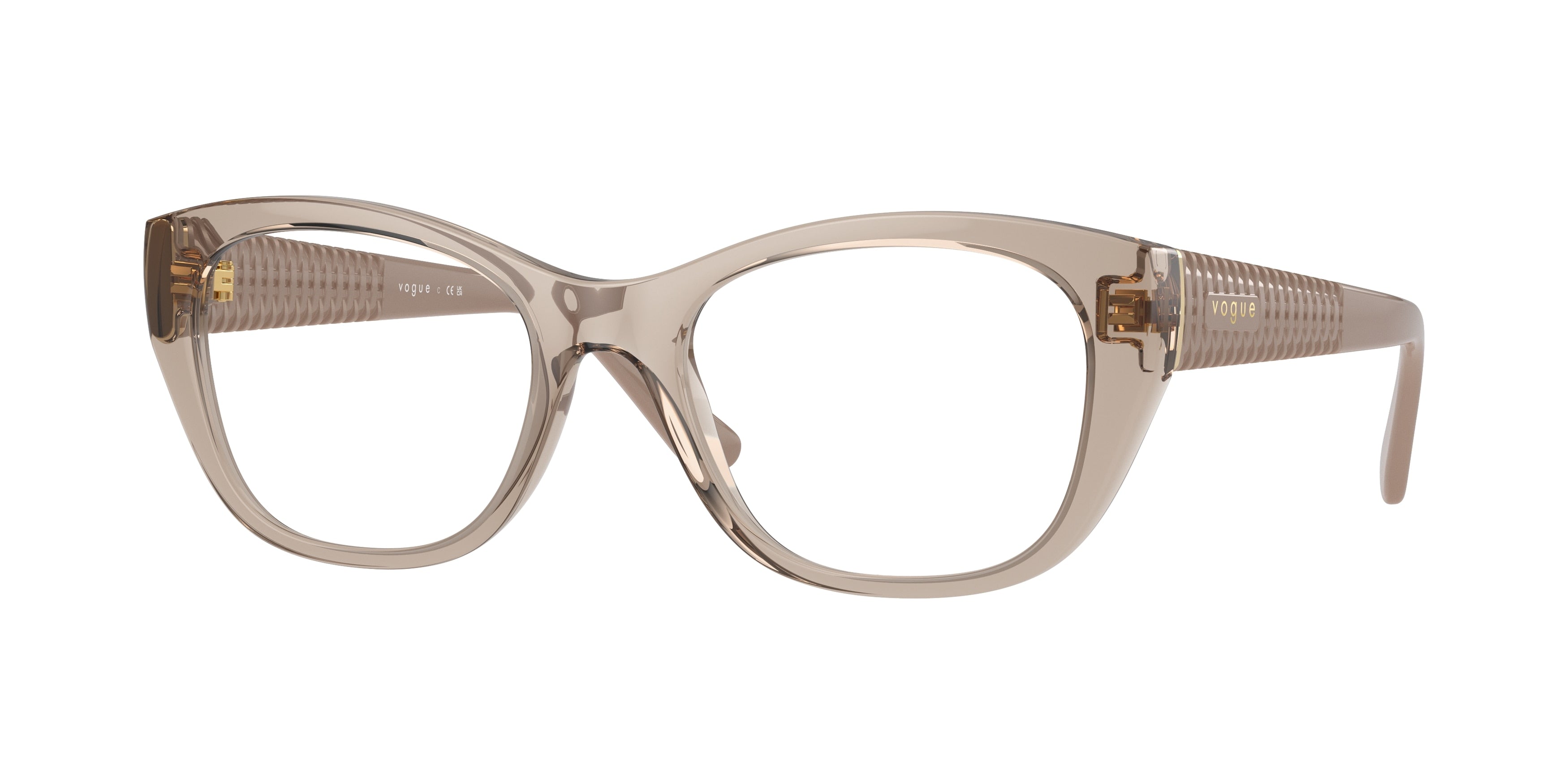 Vogue VO5569 Cat Eye Eyeglasses  2990-Transparent Caramel 53-135-19 - Color Map Brown