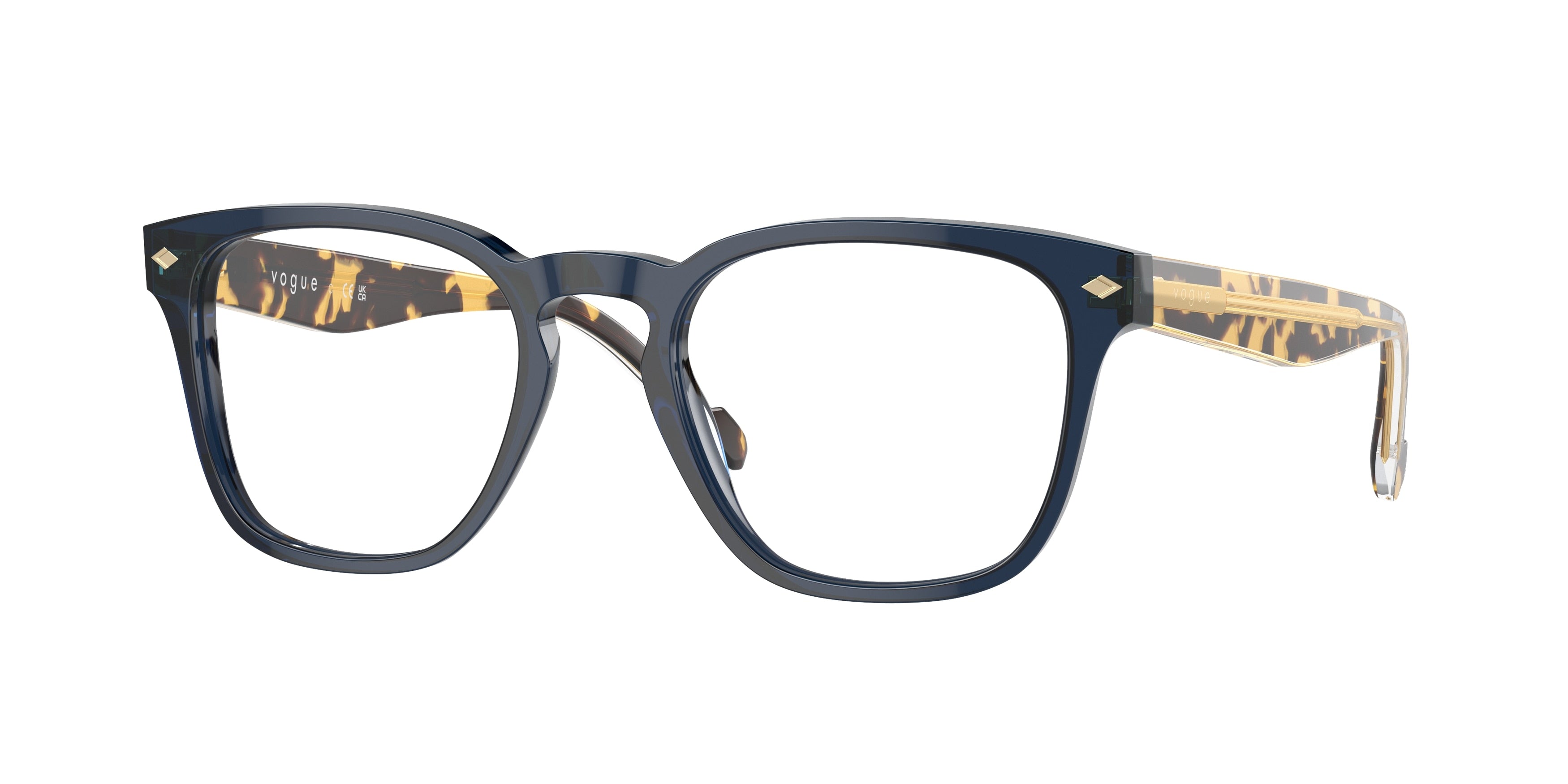 Vogue VO5570 Square Eyeglasses  3143-Transparent Blue 51-145-20 - Color Map Blue