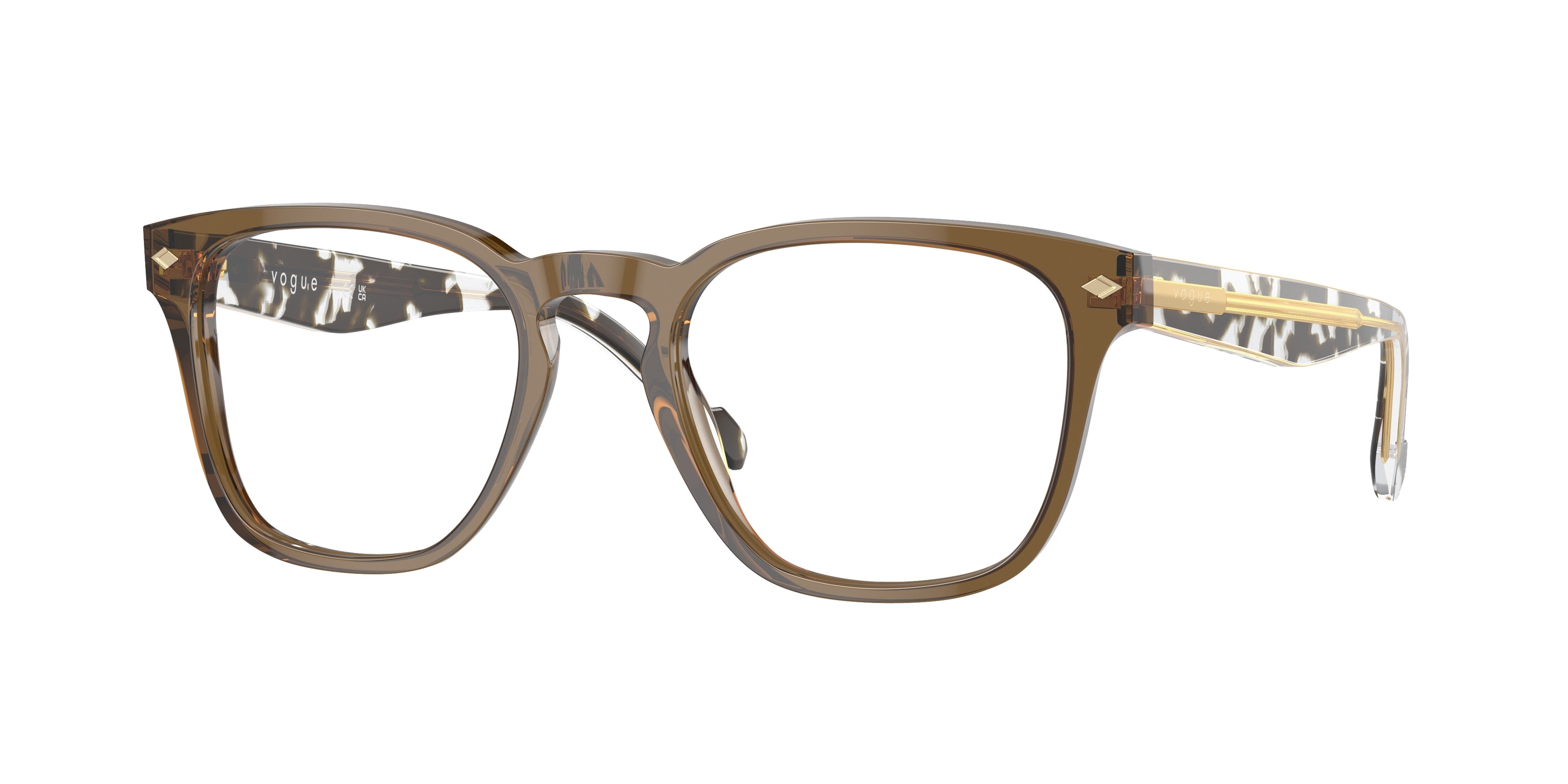 Vogue VO5570 Square Eyeglasses  3144-Transparent Olive Green 51-145-20 - Color Map Green