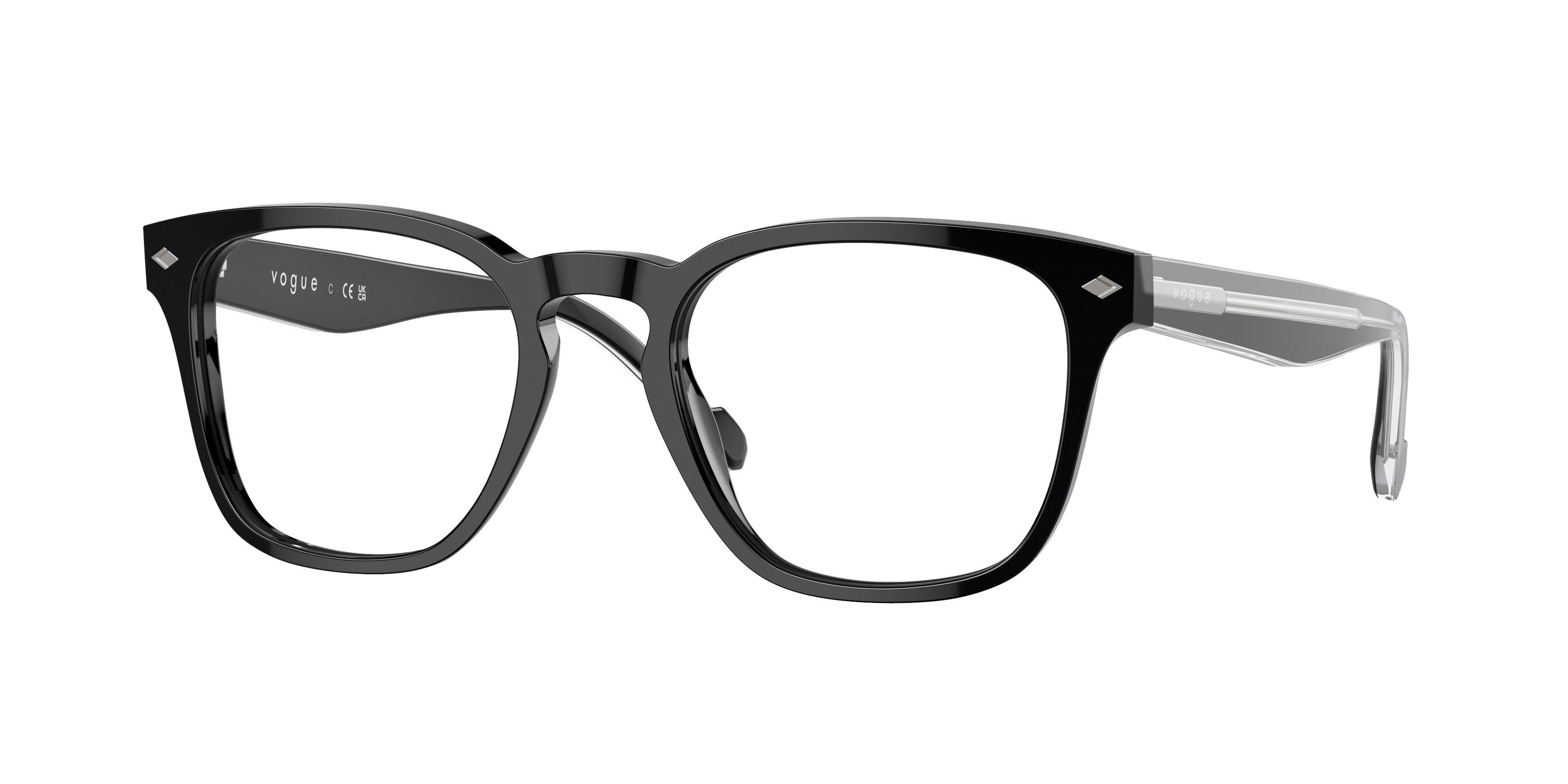 Vogue VO5570 Square Eyeglasses  W44-Black 51-145-20 - Color Map Black