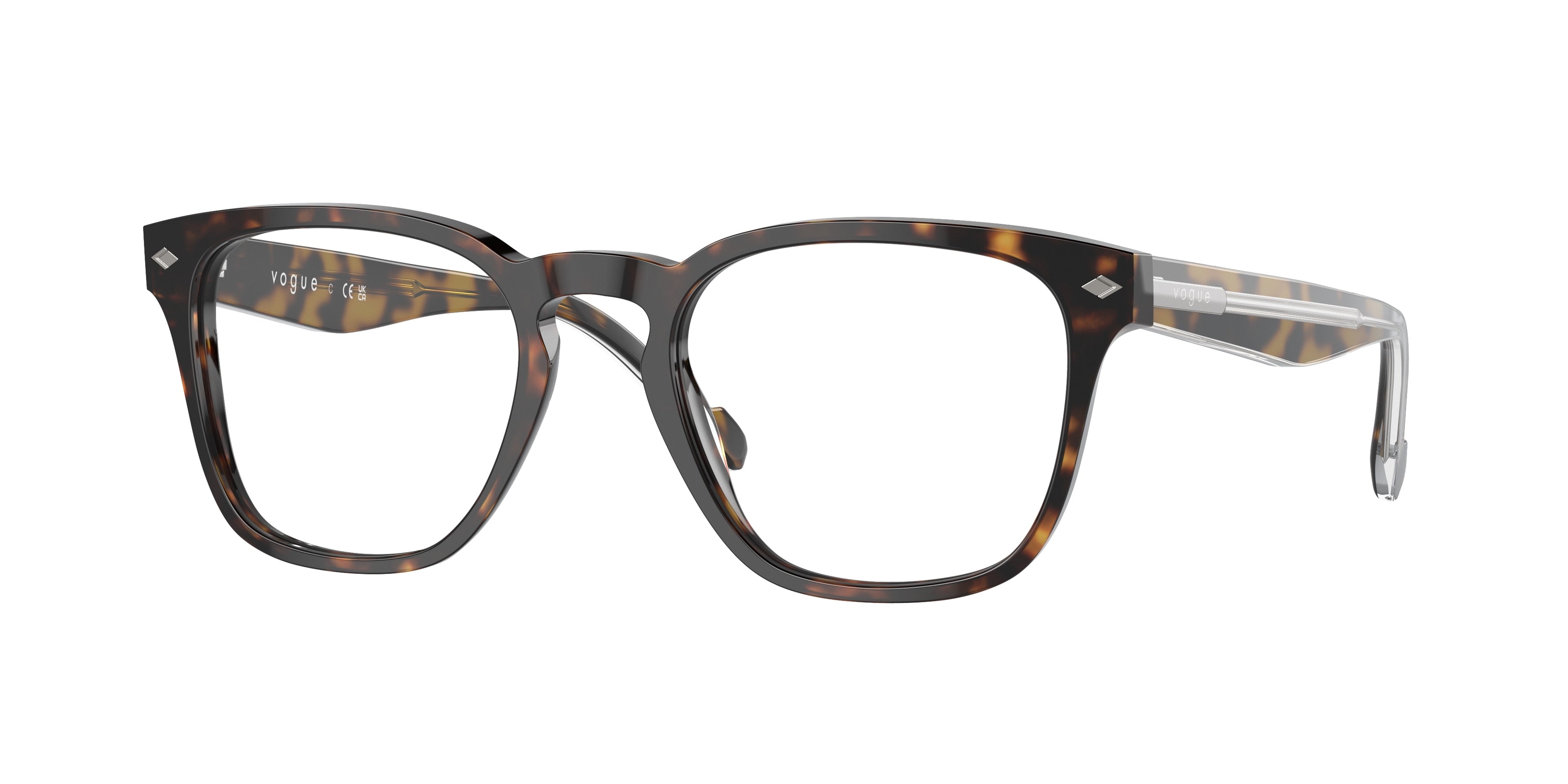 Vogue VO5570 Square Eyeglasses  W656-Dark Havana 51-145-20 - Color Map Brown