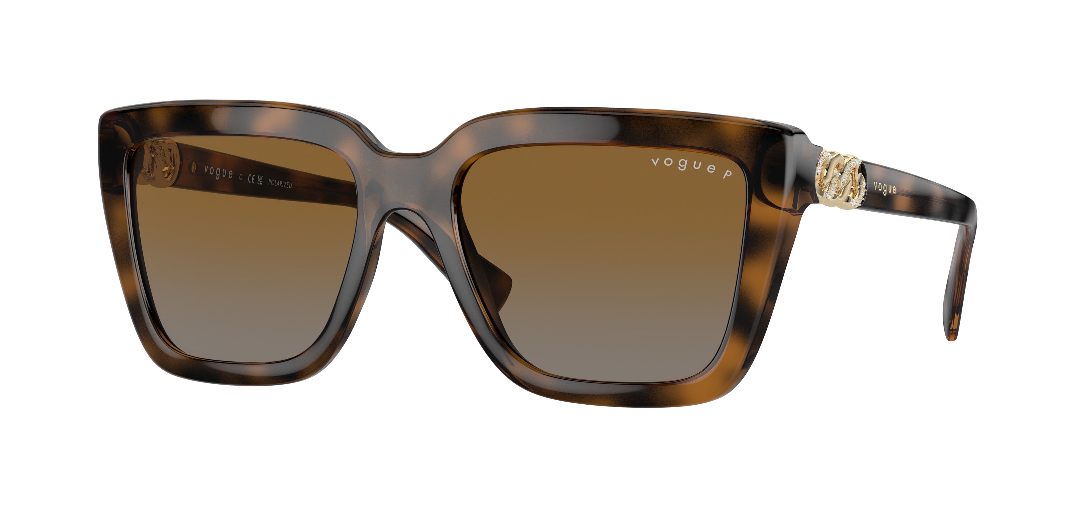 Vogue VO5575SB Butterfly Sunglasses  2386T5-Top Dark Havana/Light Brown 55-140-18 - Color Map Brown