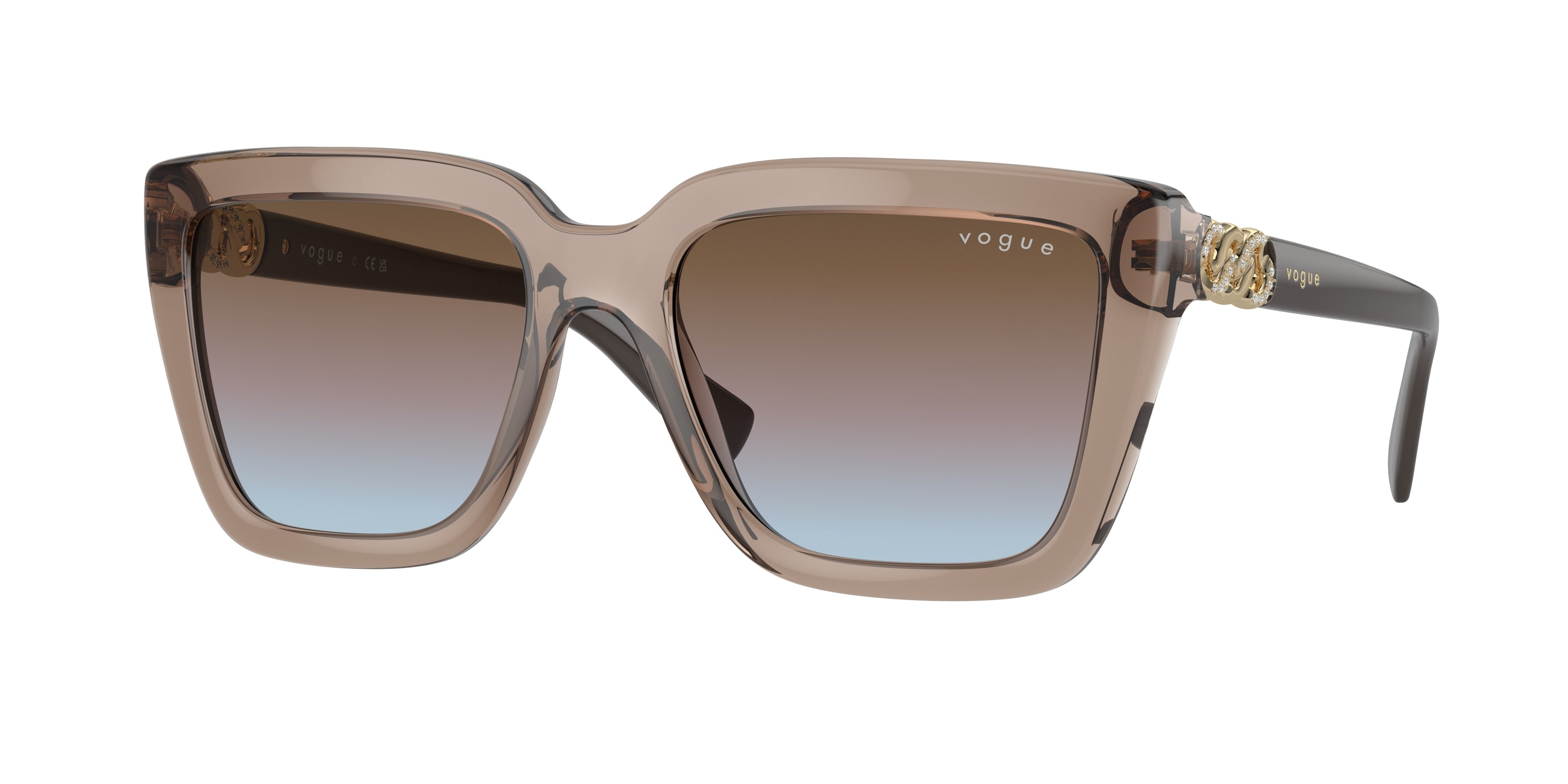 Vogue VO5575SB Butterfly Sunglasses  294048-Transparent Brown 55-140-18 - Color Map Brown