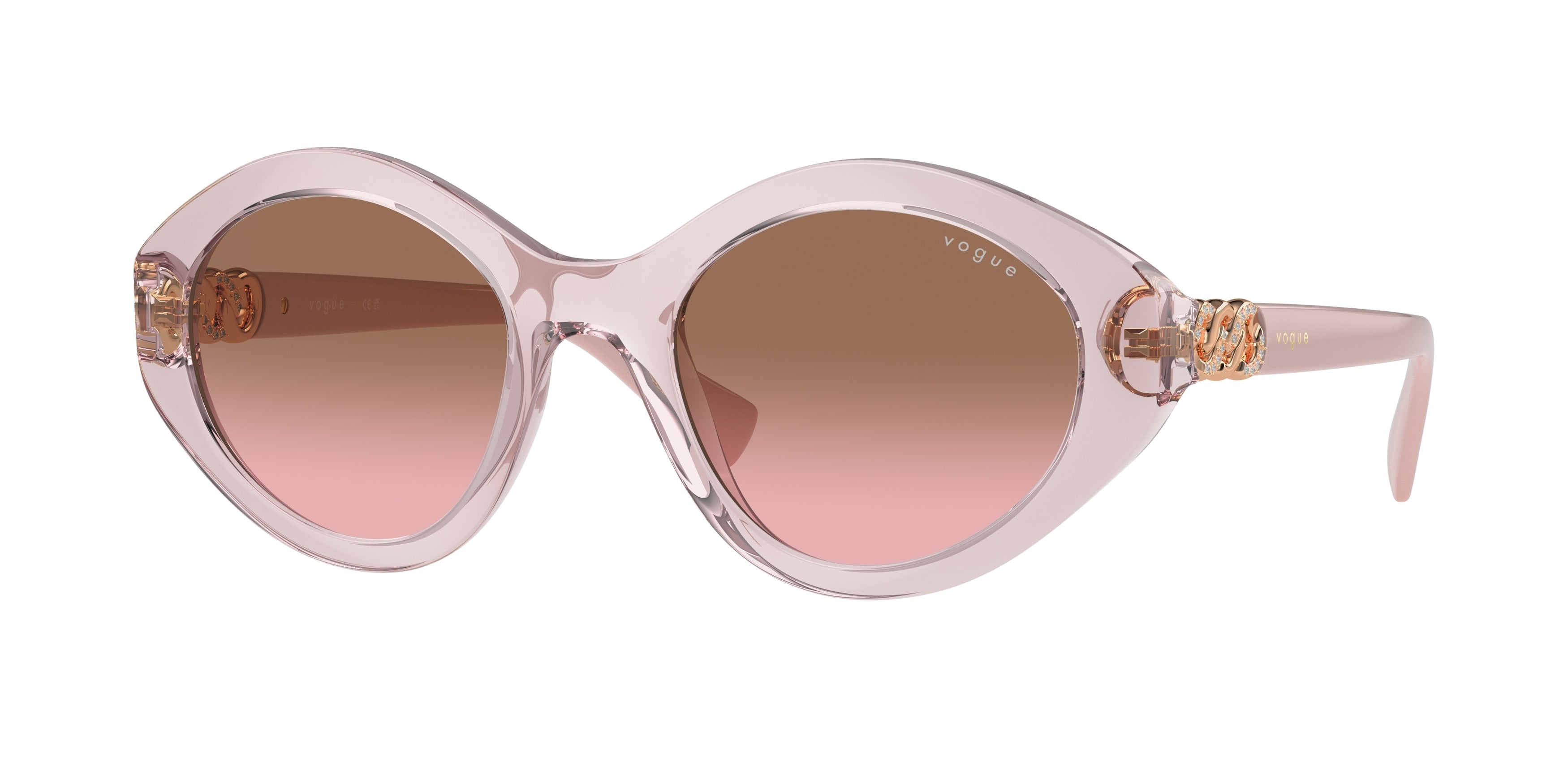 Vogue VO5576SB Oval Sunglasses  294214-Transparent Pink 52-140-21 - Color Map Pink