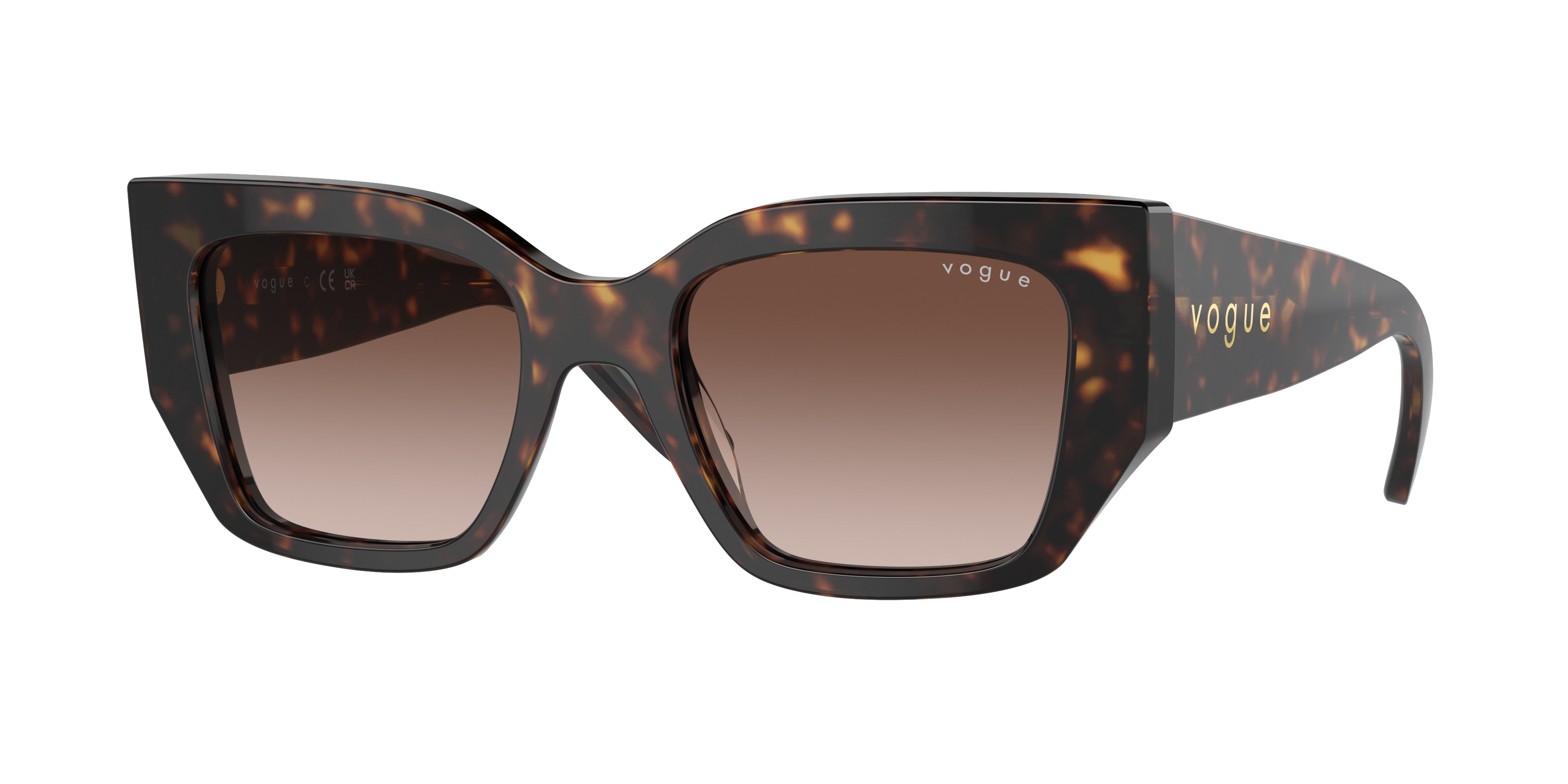 Vogue VO5583S Irregular Sunglasses  W65613-Dark Havana 51-140-20 - Color Map Brown