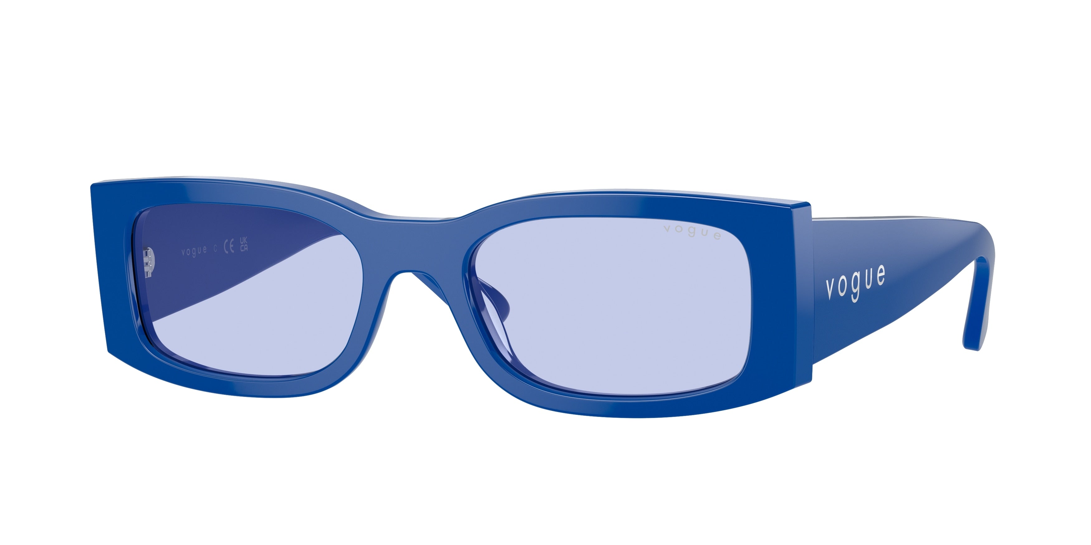 Vogue VO5584S Rectangle Sunglasses  31621A-Full Blue 53-140-19 - Color Map Blue