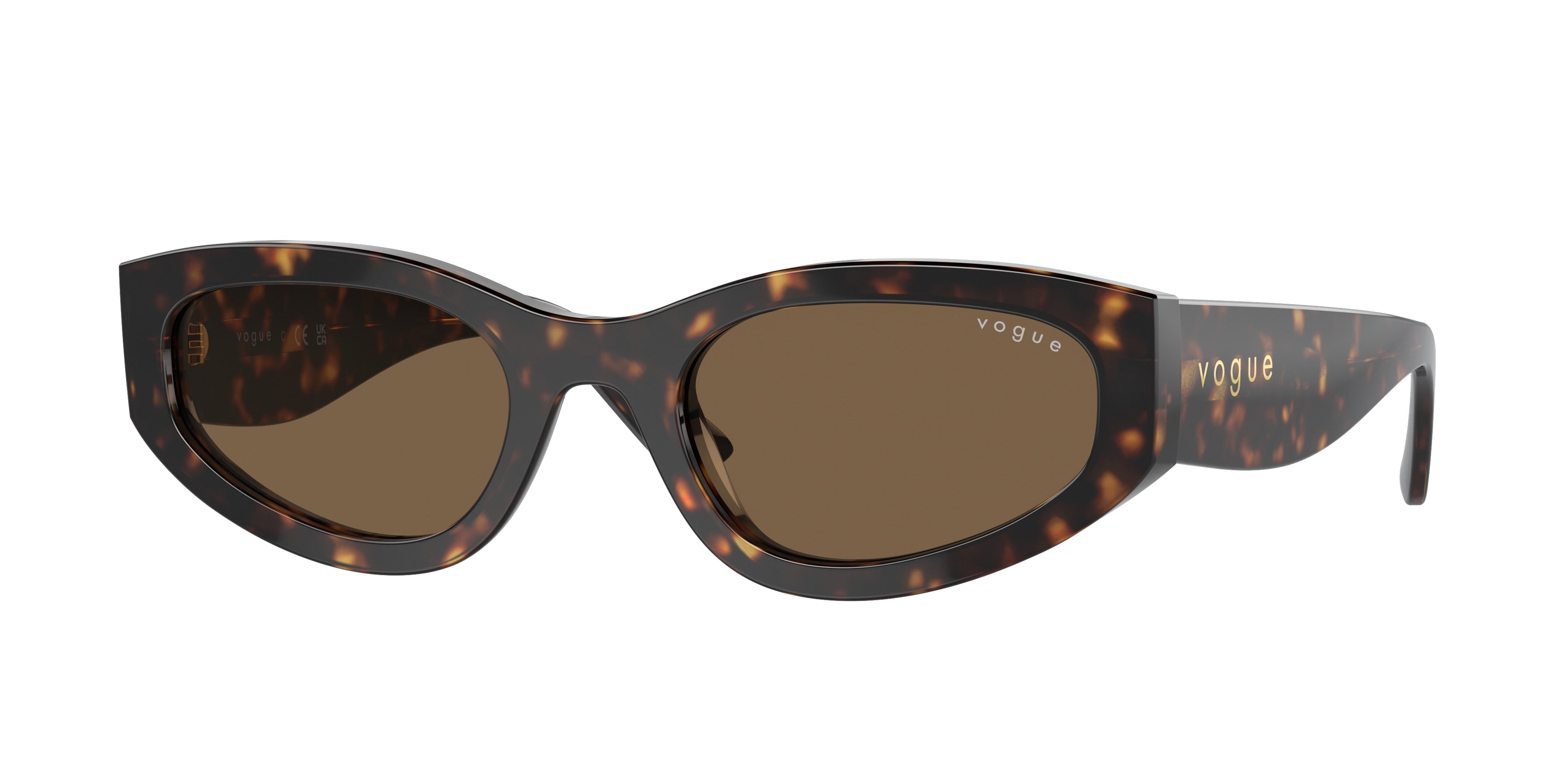 Vogue VO5585S Irregular Sunglasses  W65673-Dark Havana 54-140-22 - Color Map Brown