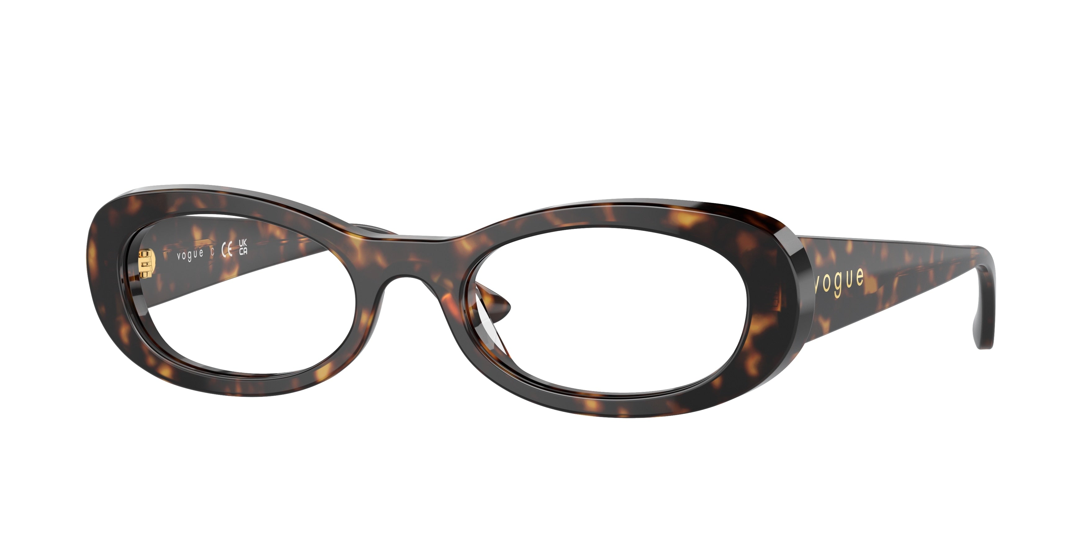 Vogue VO5596 Oval Eyeglasses  W656-Dark Havana 53-140-20 - Color Map Brown