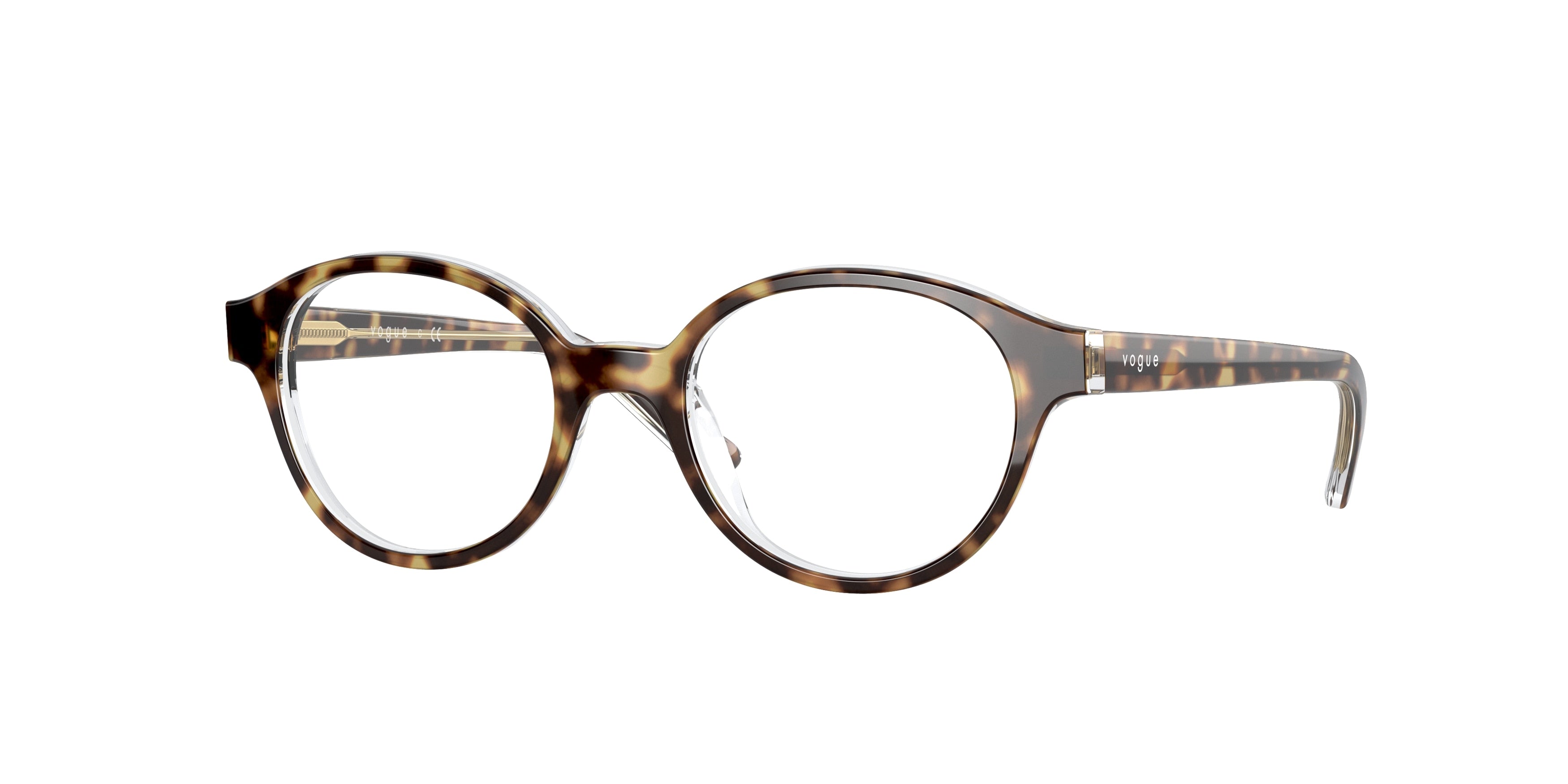 VOGUE JUNIOR OPHTHAL VY2005 Oval Eyeglasses  1916-Havana On Transparent 43-125-17 - Color Map Brown