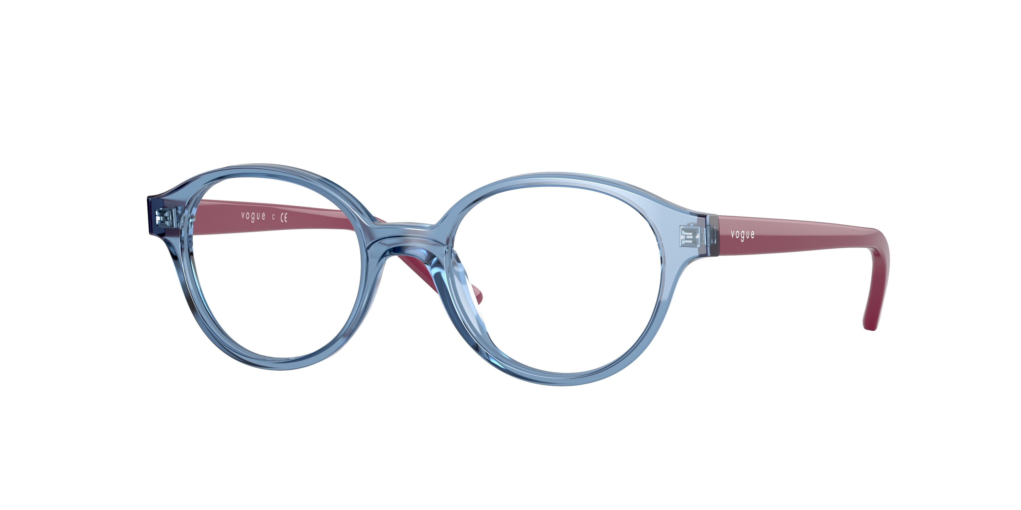 VOGUE JUNIOR OPHTHAL VY2005 Oval Eyeglasses  2743-Transparent Light Blue 43-125-17 - Color Map Blue