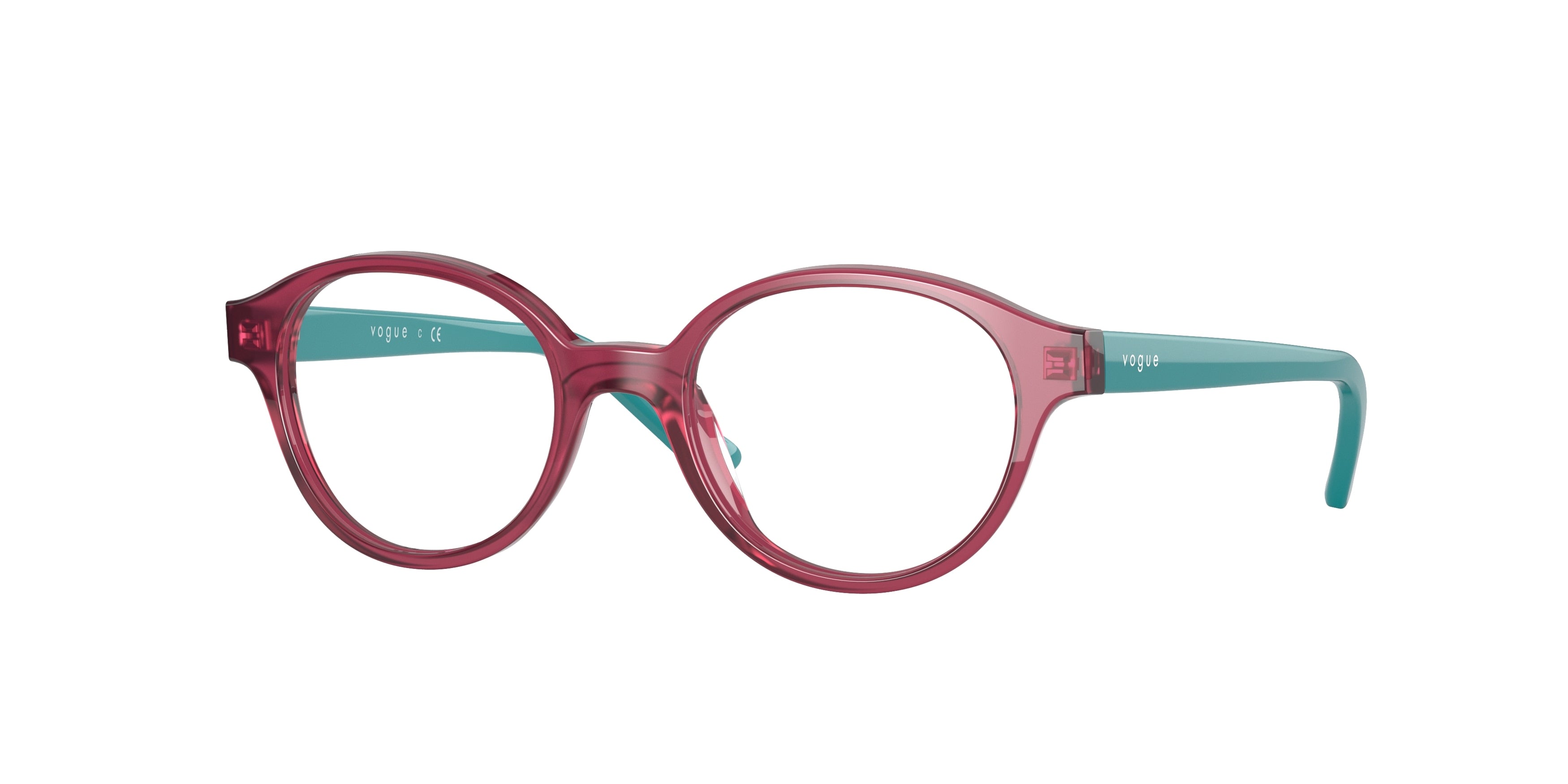 VOGUE JUNIOR OPHTHAL VY2005 Oval Eyeglasses  2831-Transparent Red 43-125-17 - Color Map Red