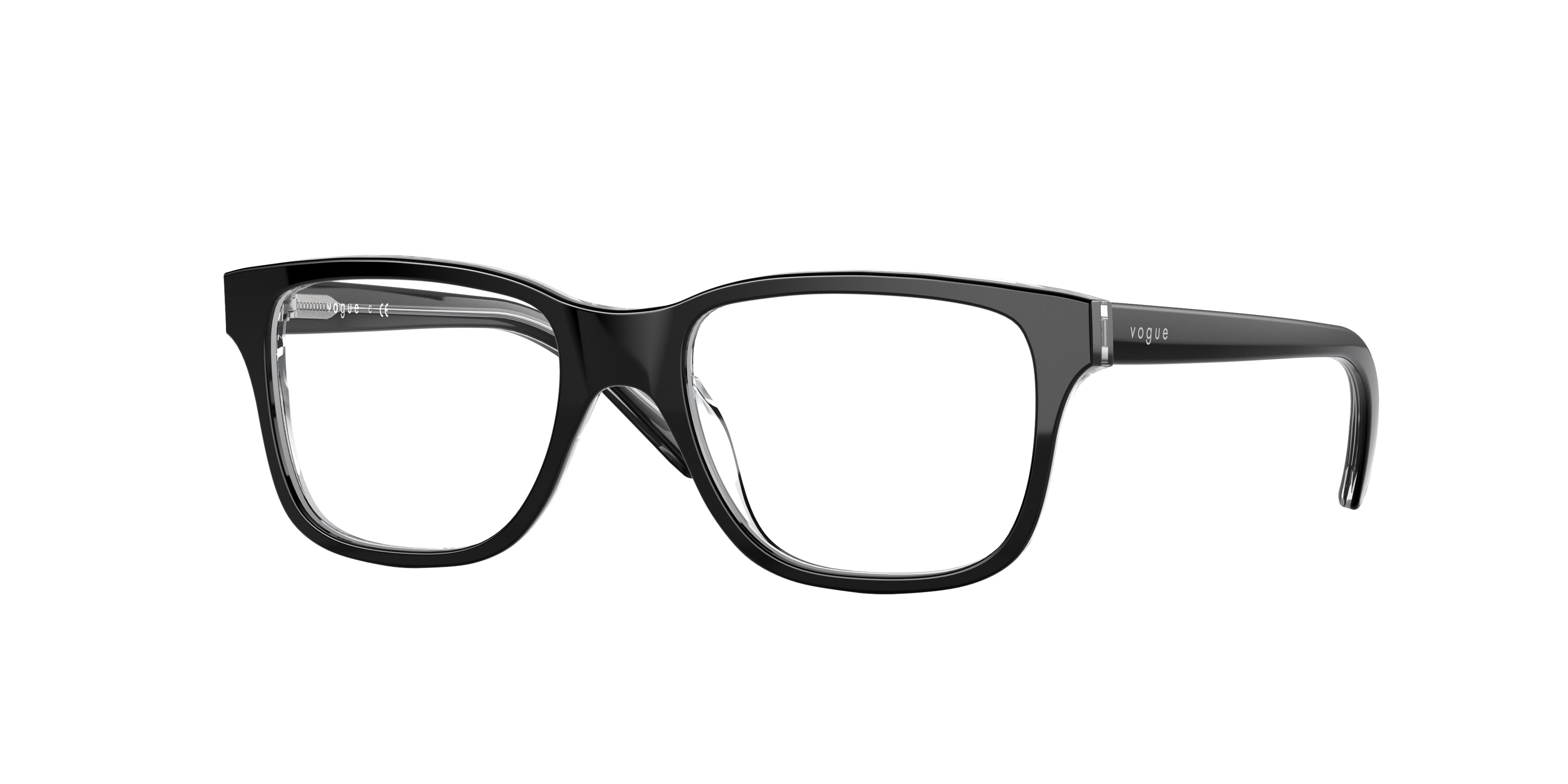 VOGUE JUNIOR OPHTHAL VY2006 Pillow Eyeglasses  W827-Top Black/Transparent 46-125-16 - Color Map Black