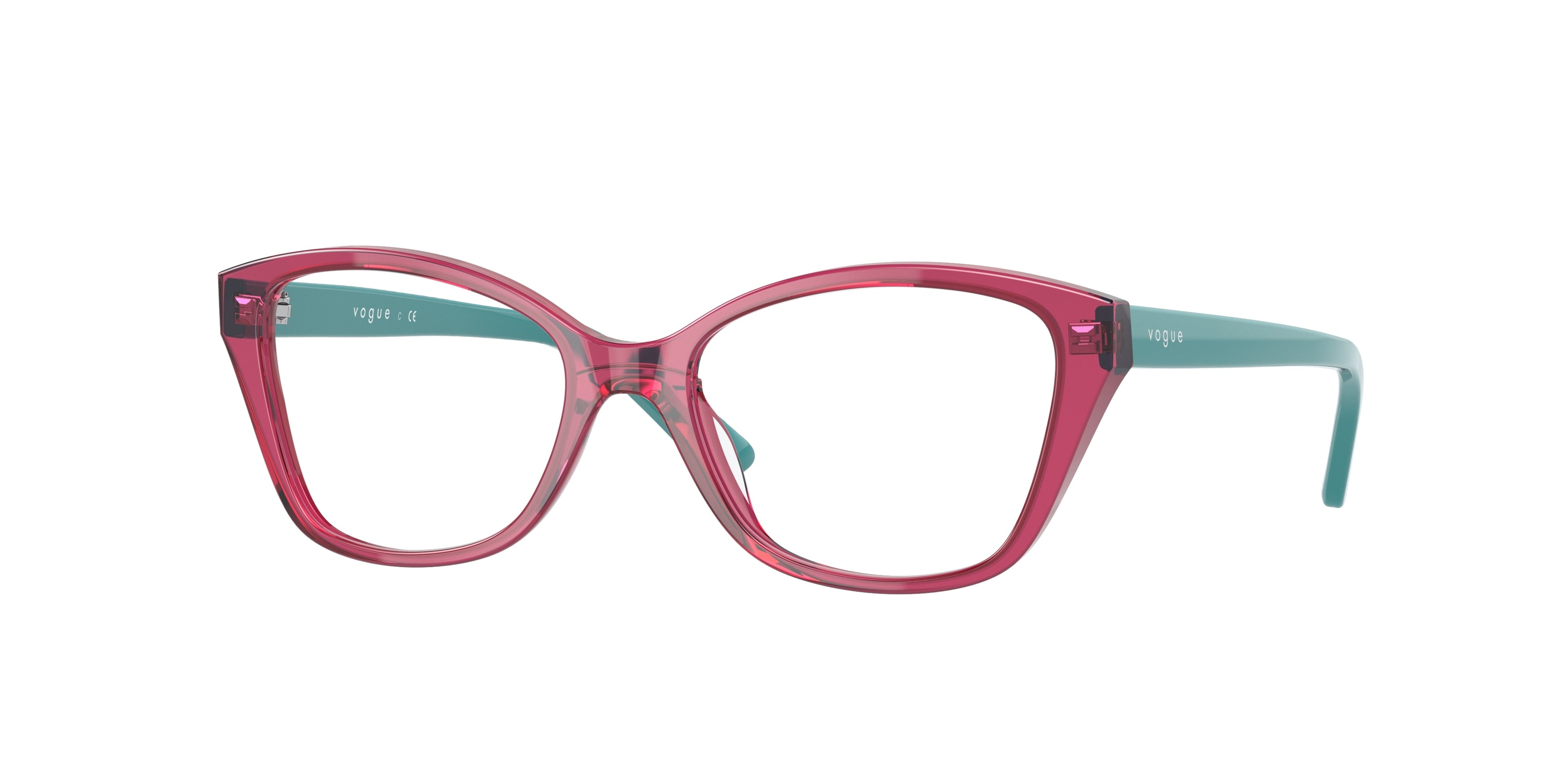 VOGUE JUNIOR OPHTHAL VY2010 Butterfly Eyeglasses  2831-Transparent Red 48-125-16 - Color Map Red