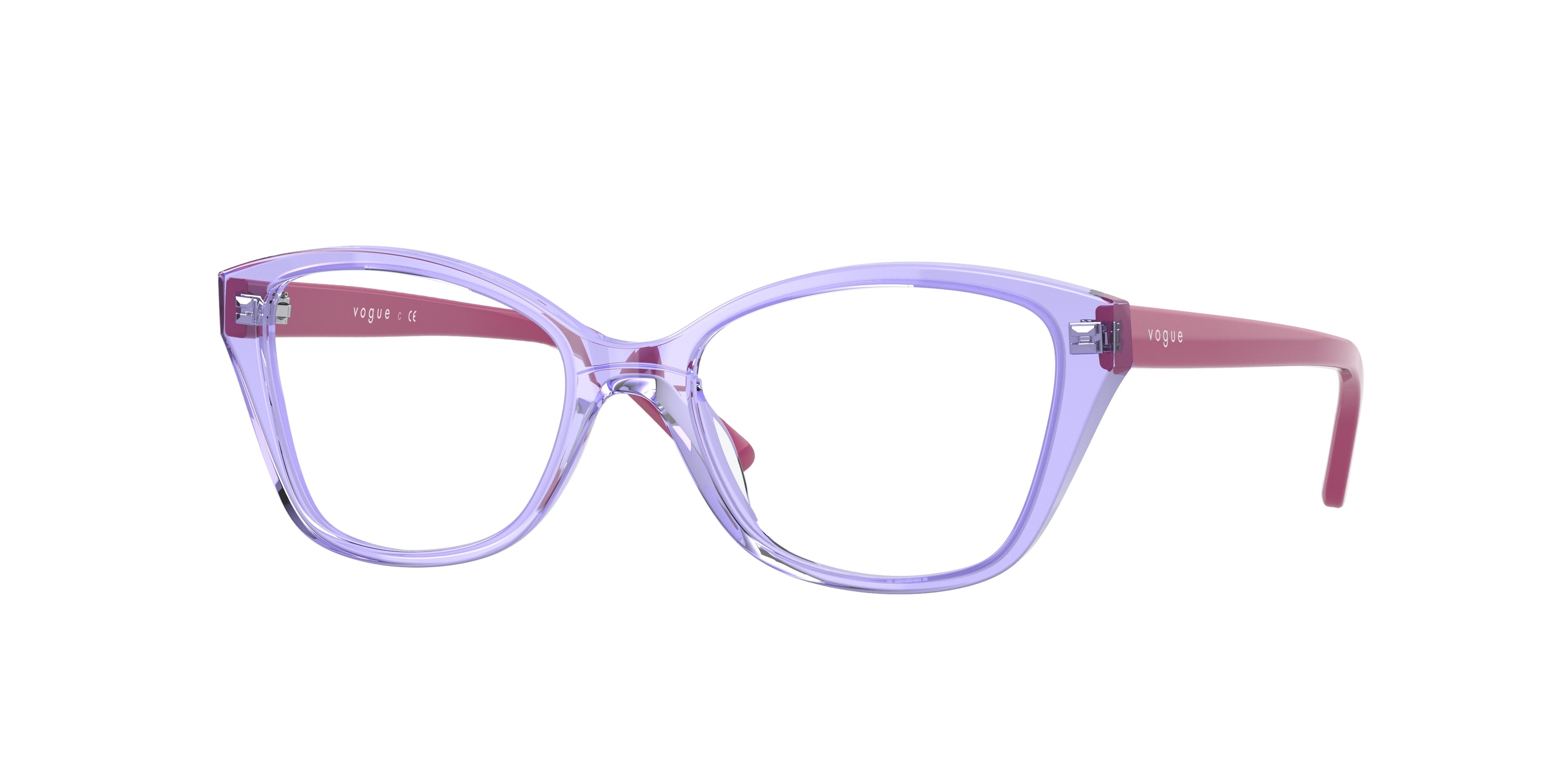 VOGUE JUNIOR OPHTHAL VY2010 Butterfly Eyeglasses  2950-Transparent Lilac 48-125-16 - Color Map Violet