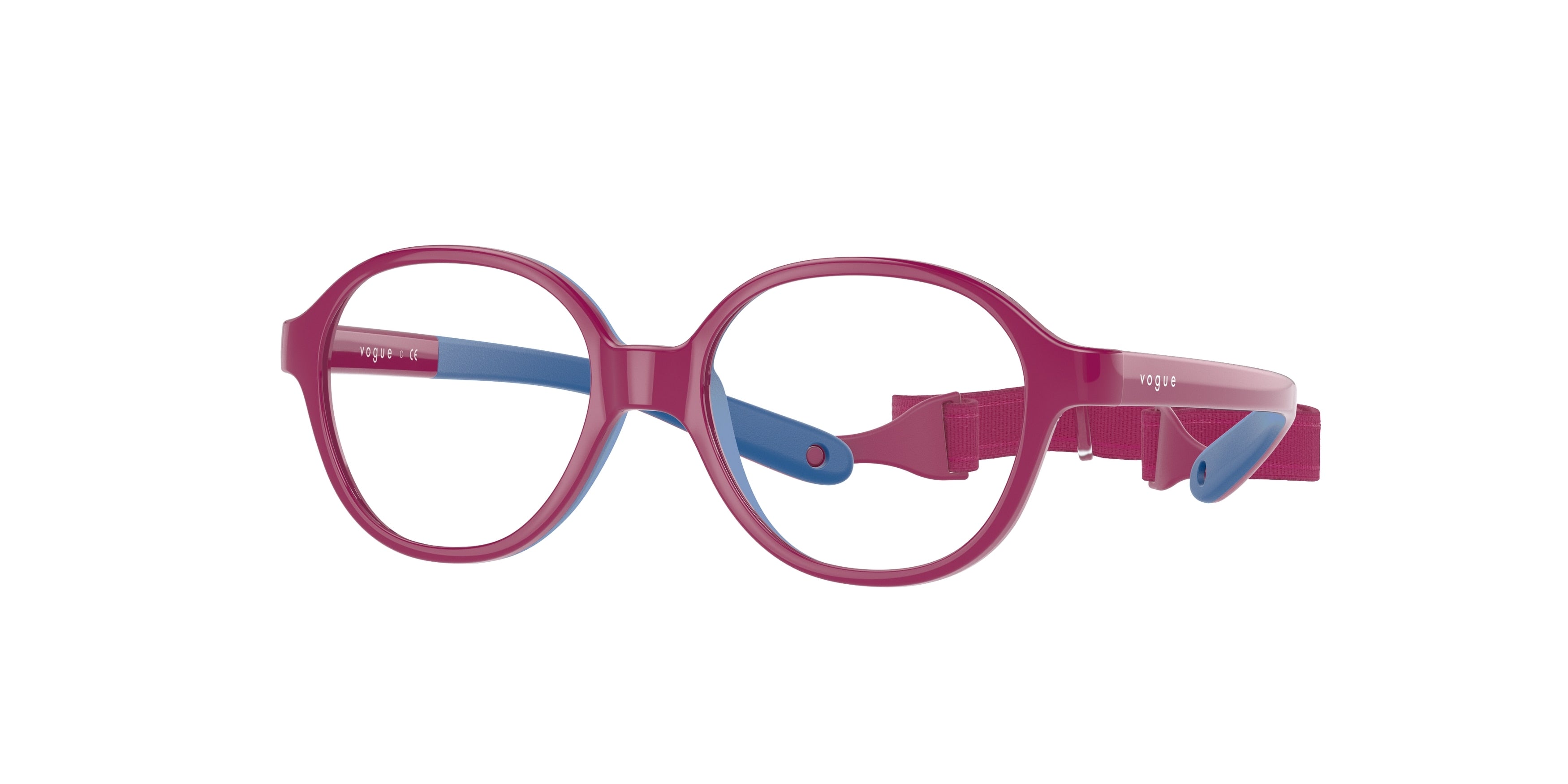 VOGUE JUNIOR OPHTHAL VY2011 Pillow Eyeglasses  2568-Pink On Rubber Blue 40-115-14 - Color Map Pink