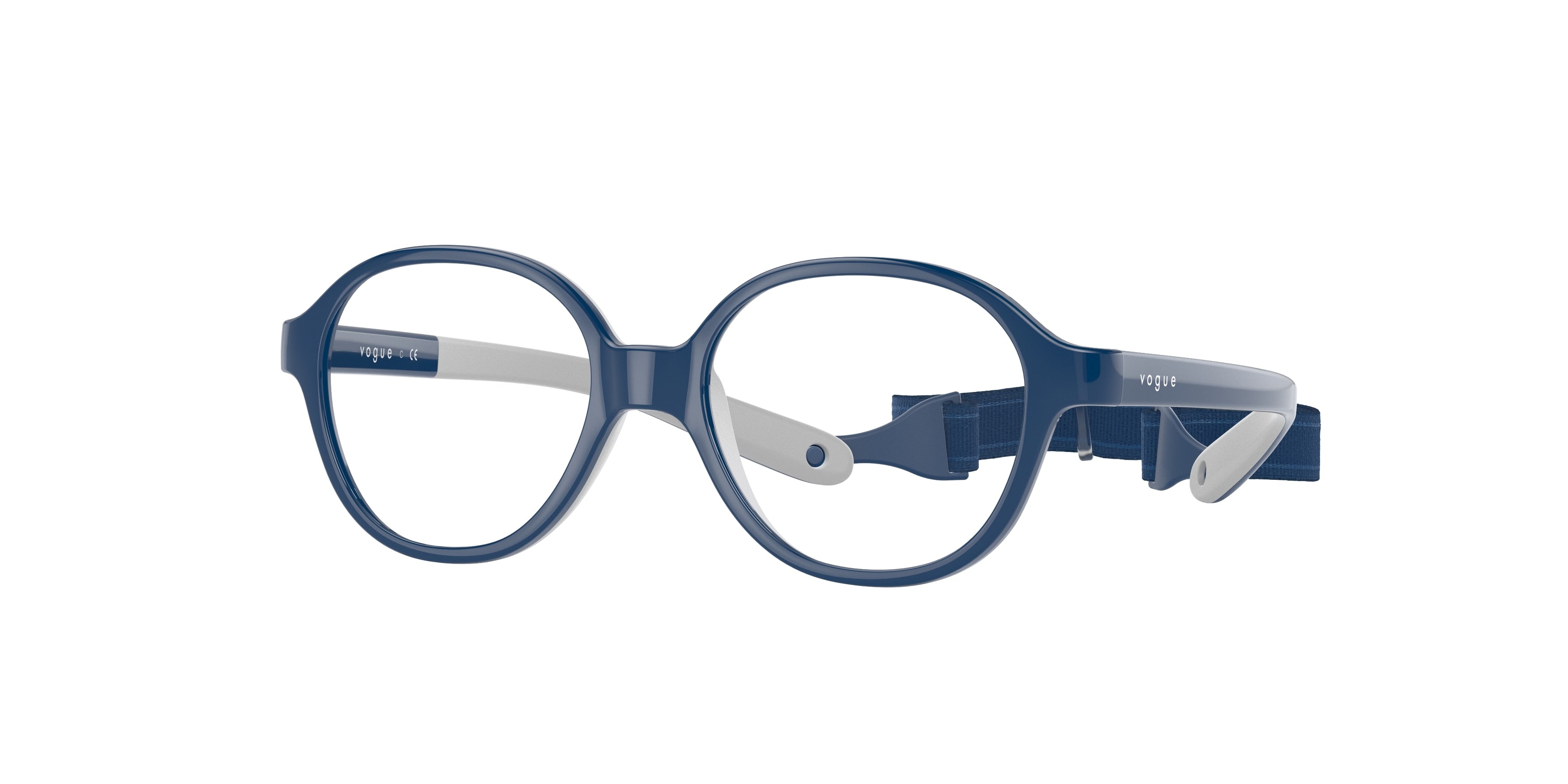 VOGUE JUNIOR OPHTHAL VY2011 Pillow Eyeglasses  2974-Blue On Rubber Cream 40-115-14 - Color Map Blue