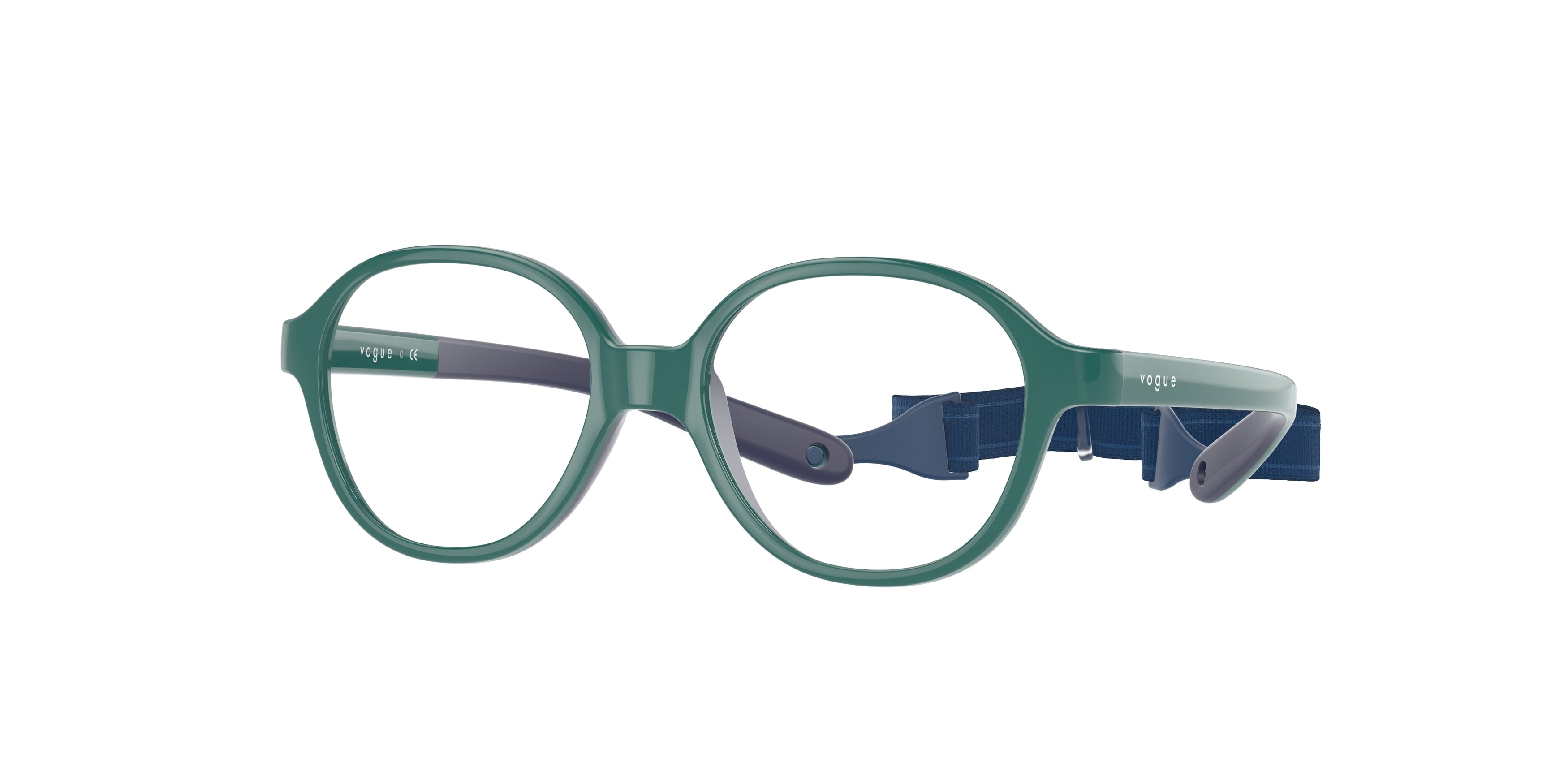 VOGUE JUNIOR OPHTHAL VY2011 Pillow Eyeglasses  2975-Green On Rubber Dark Violet 40-115-14 - Color Map Green