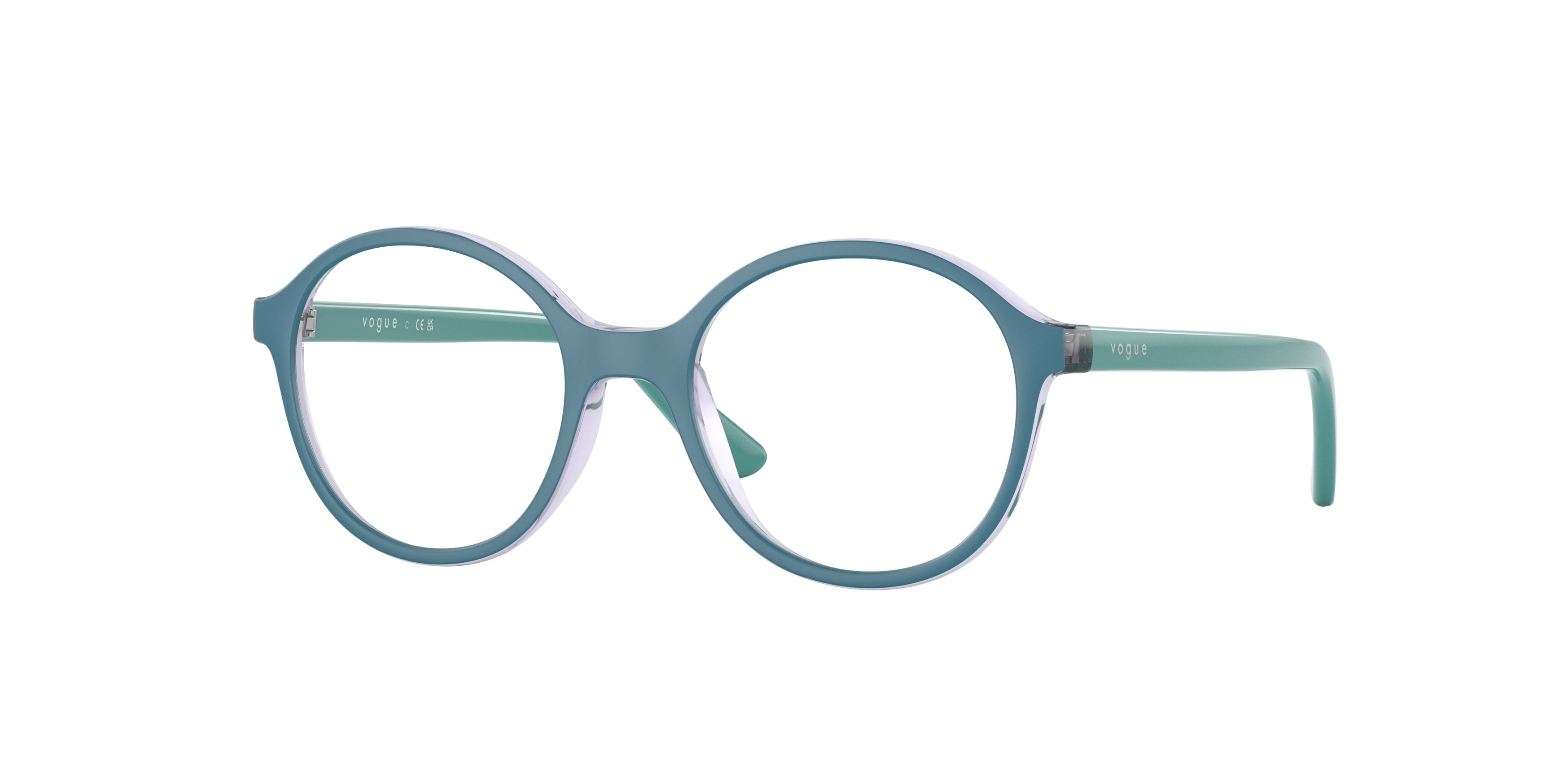 VOGUE JUNIOR OPHTHAL VY2015 Round Eyeglasses  3031-Violet/Top Blue Ocean Matte 45-125-16 - Color Map Violet