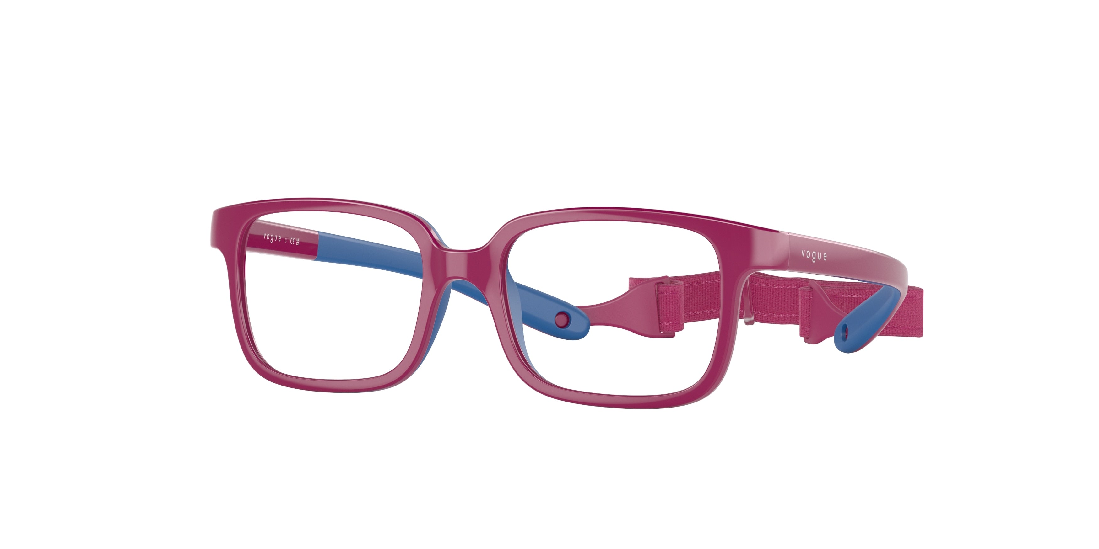 VOGUE JUNIOR OPHTHAL VY2016 Pillow Eyeglasses  2568-Pink On Azure Rubber 42-115-14 - Color Map Pink