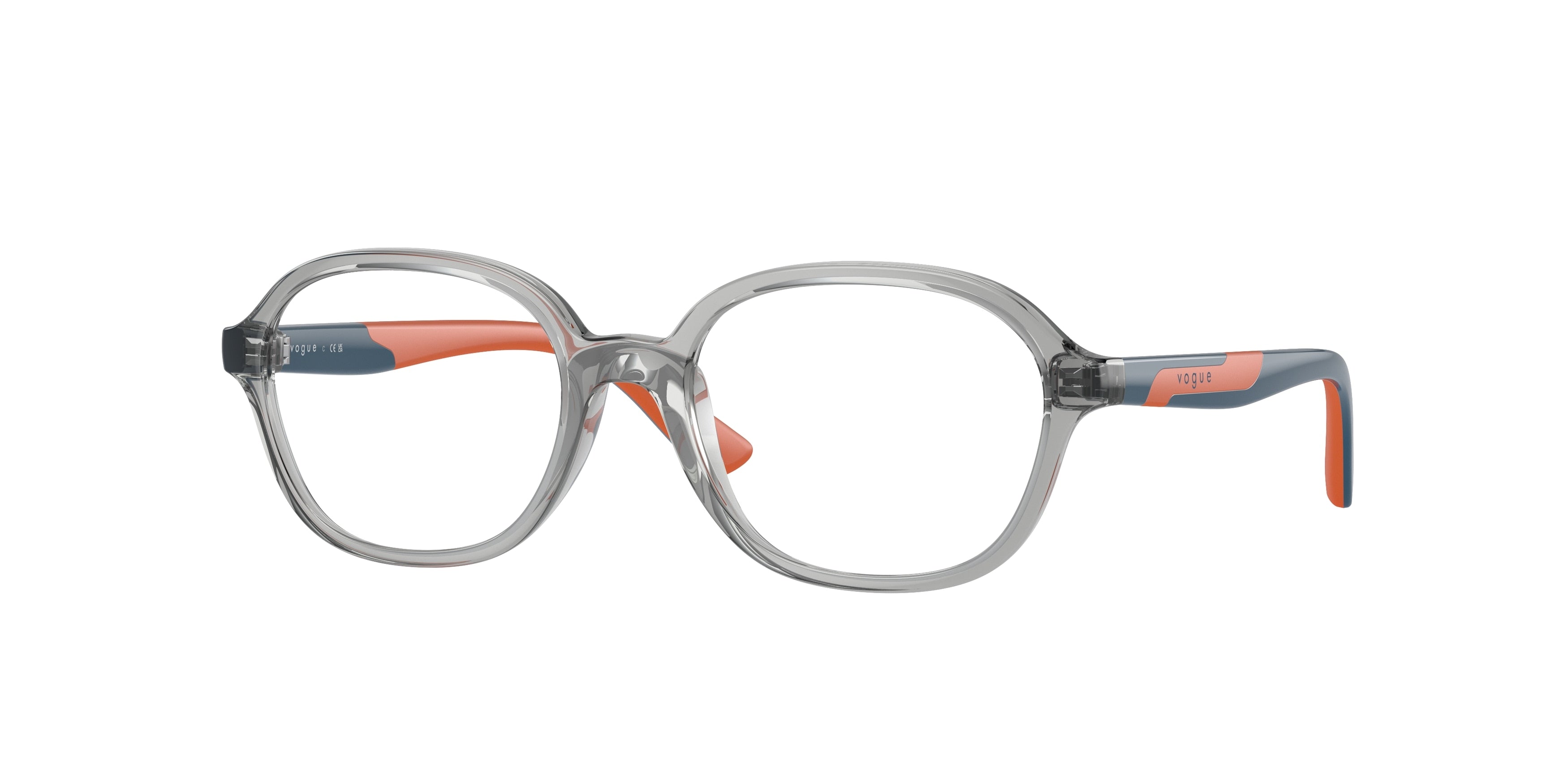 VOGUE JUNIOR OPHTHAL VY2018 Oval Eyeglasses  2283-Transparent Grey 47-125-16 - Color Map Grey