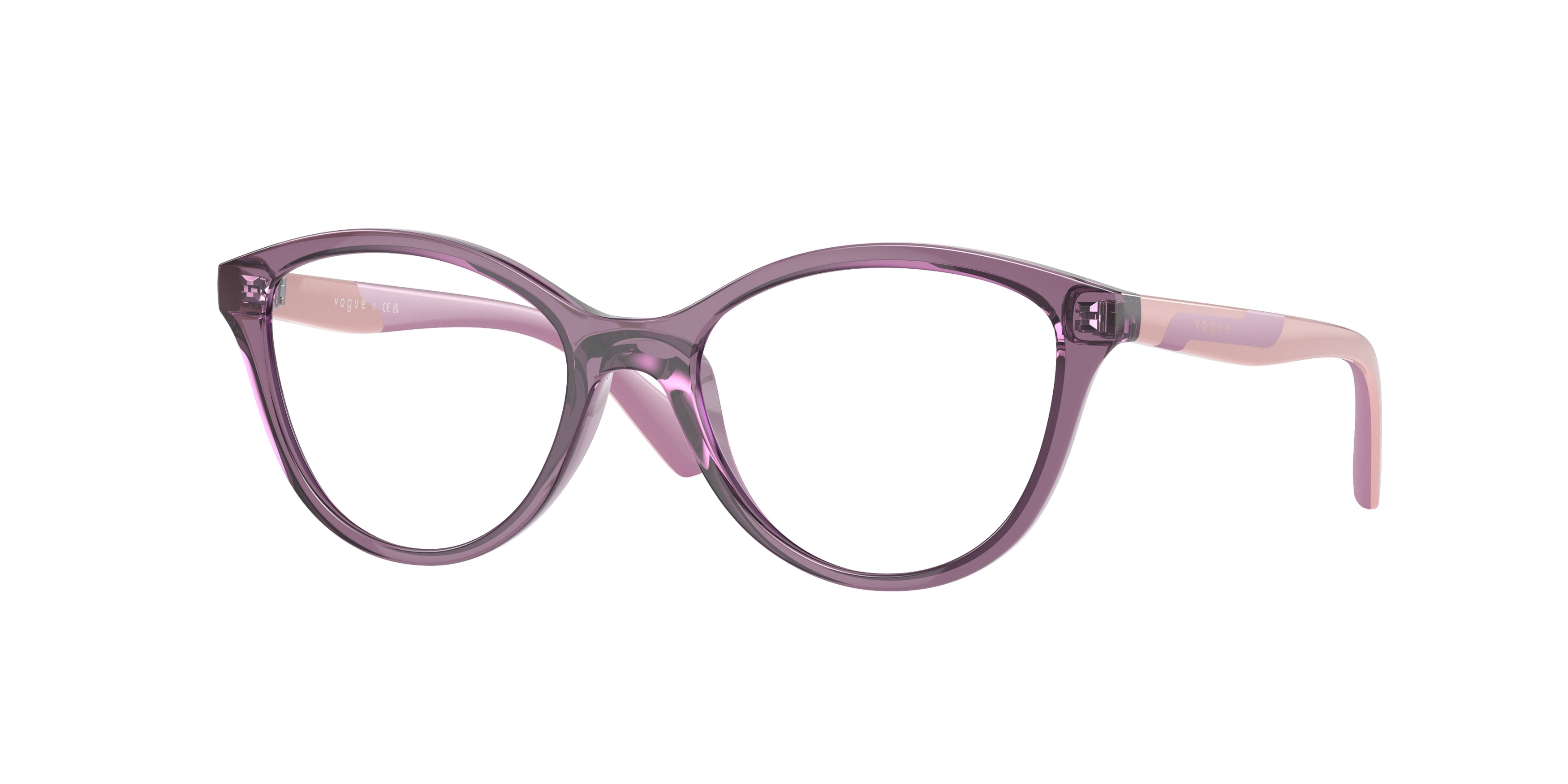 VOGUE JUNIOR OPHTHAL VY2019 Pillow Eyeglasses  3064-Transparent Violet 48-125-16 - Color Map Violet