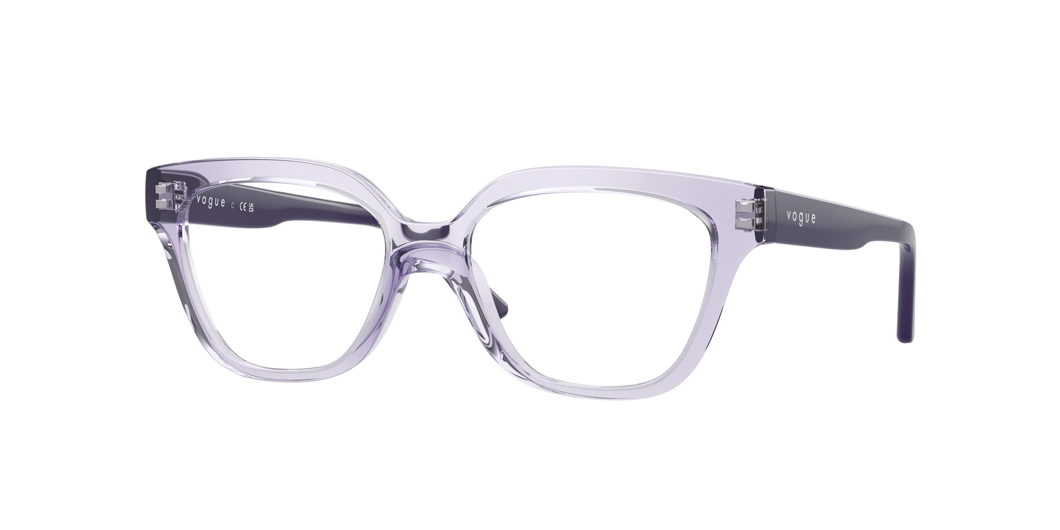 VOGUE JUNIOR OPHTHAL VY2023 Irregular Eyeglasses  2745-Transparent Violet 48-125-15 - Color Map Violet