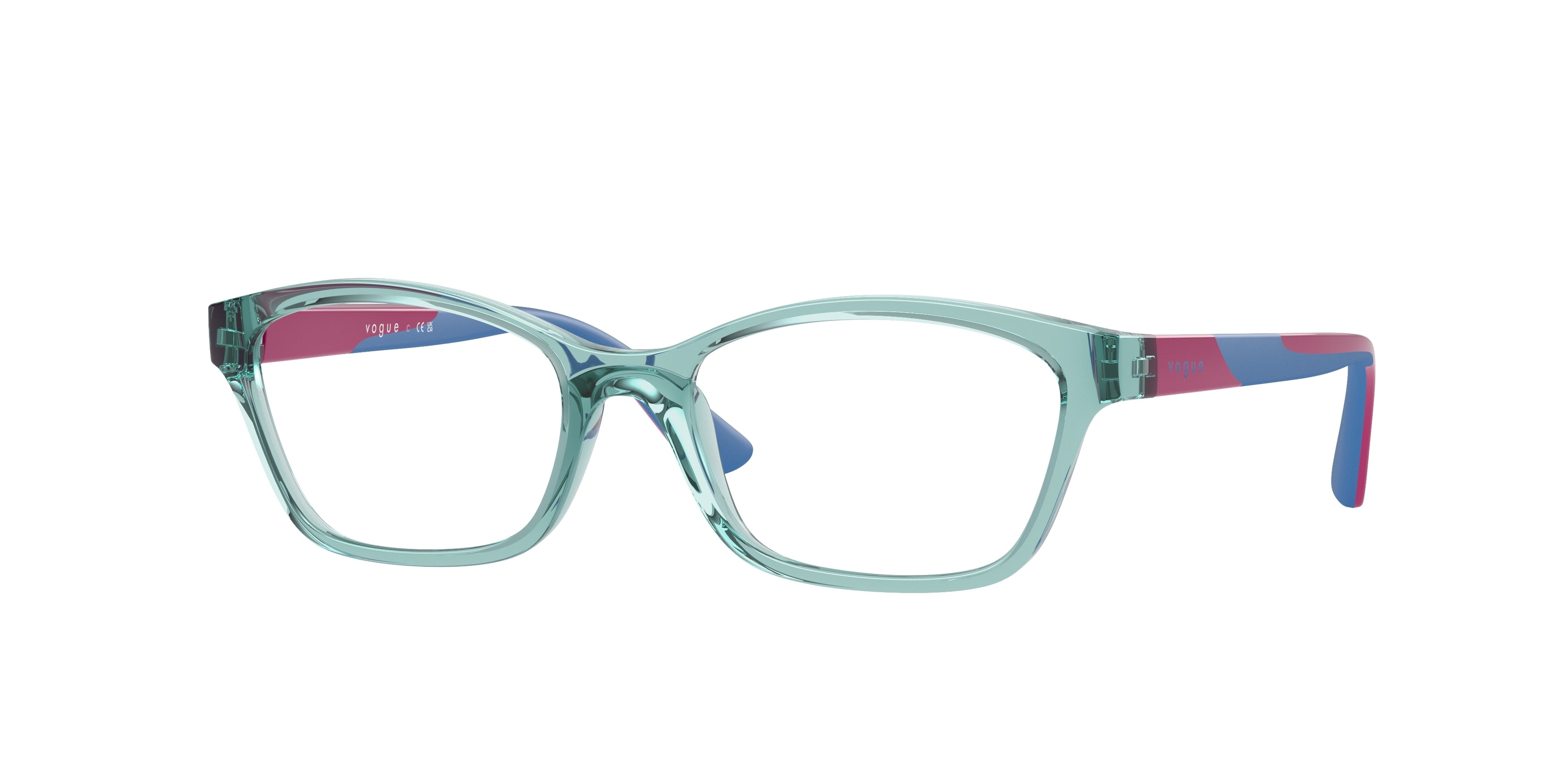 VOGUE JUNIOR OPHTHAL VY2024 Cat Eye Eyeglasses  3032-Transparent Sage 49-125-16 - Color Map Green