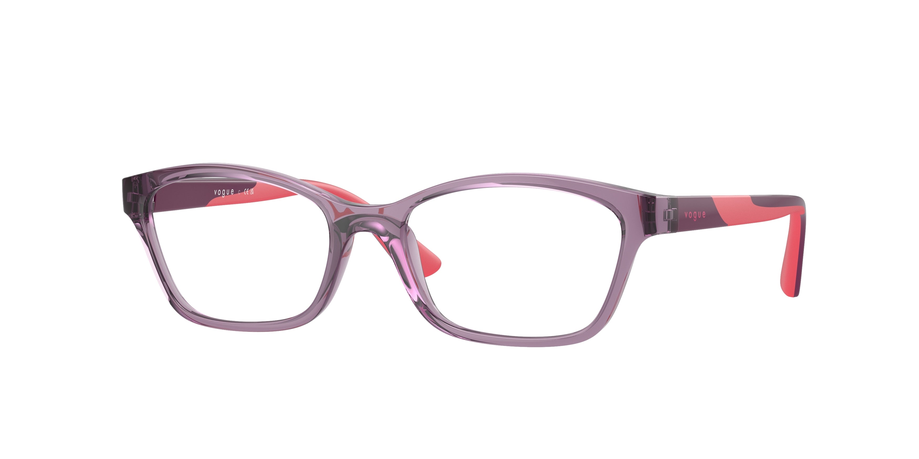 VOGUE JUNIOR OPHTHAL VY2024 Cat Eye Eyeglasses  3064-Transparent Violet 49-125-16 - Color Map Violet