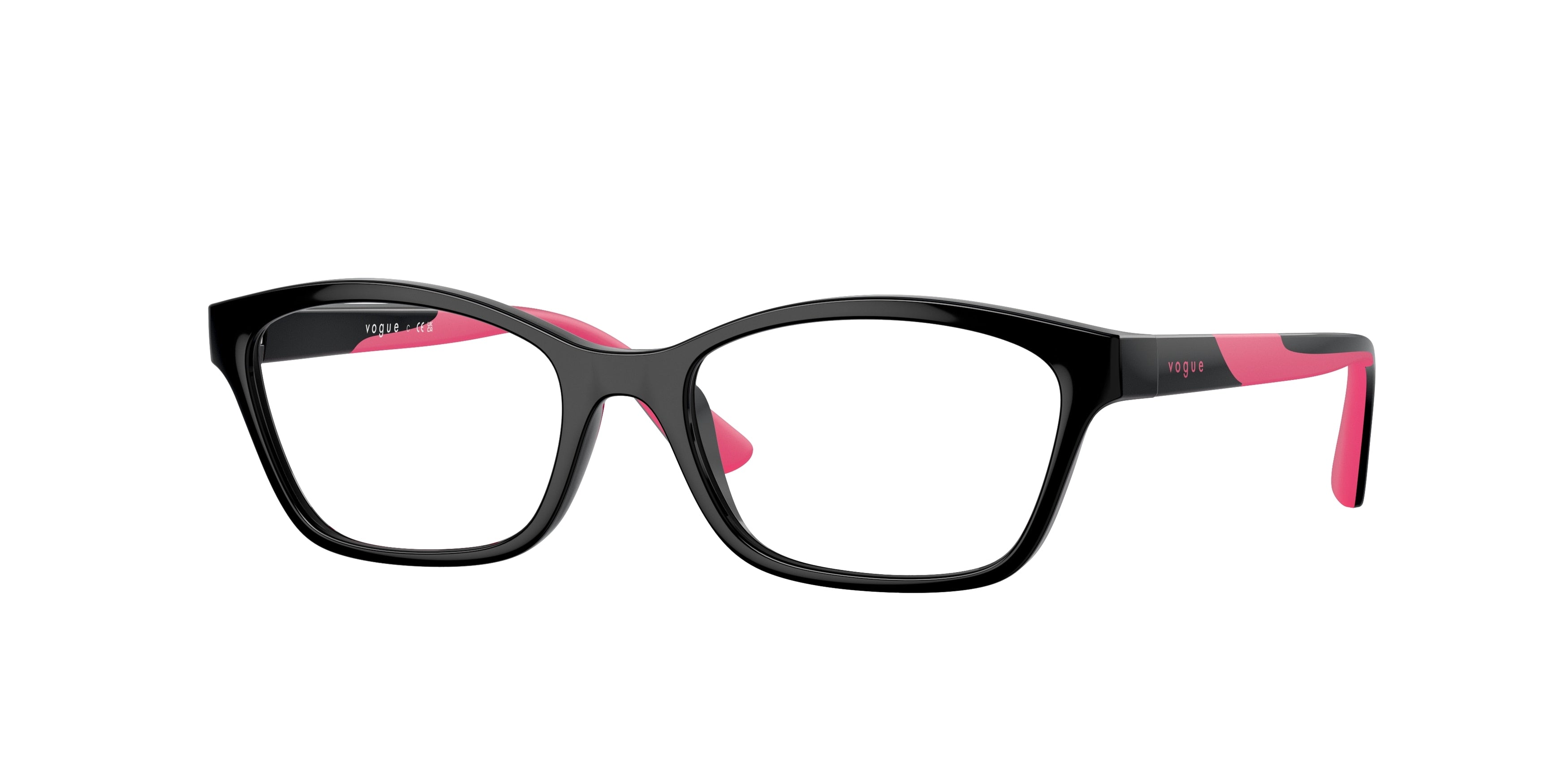 VOGUE JUNIOR OPHTHAL VY2024 Cat Eye Eyeglasses  W44-Black 49-125-16 - Color Map Black