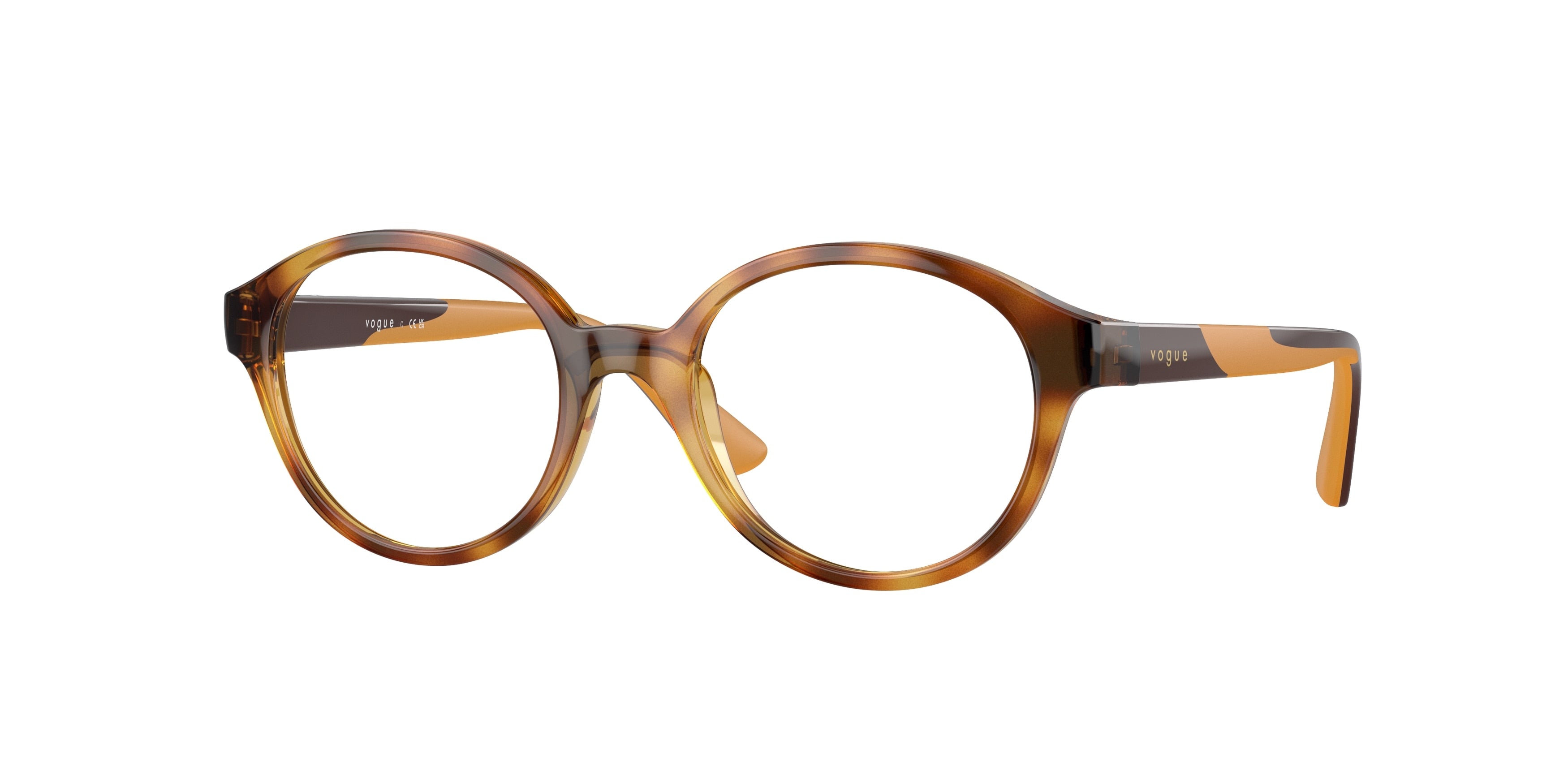 VOGUE JUNIOR OPHTHAL VY2025 Oval Eyeglasses  2718-Dark Havana 45-125-17 - Color Map Brown