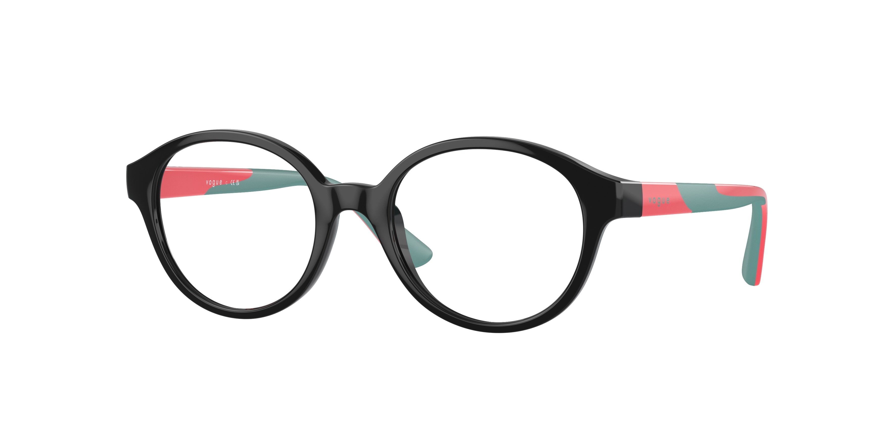 VOGUE JUNIOR OPHTHAL VY2025 Oval Eyeglasses  W44-Black 45-125-17 - Color Map Black