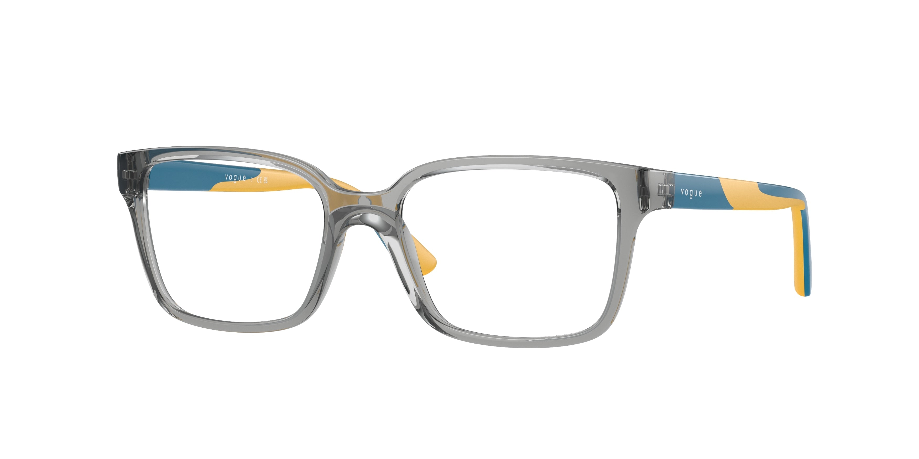 VOGUE JUNIOR OPHTHAL VY2026 Rectangle Eyeglasses  2283-Transparent Grey 49-130-16 - Color Map Grey