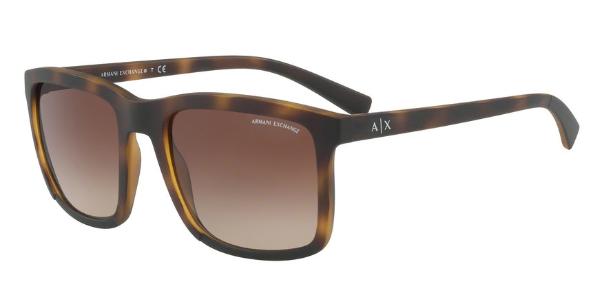 Exchange Armani AX4067S Square Sunglasses  823113-MATTE HAVANA/BLACK 55-20-140 - Color Map havana