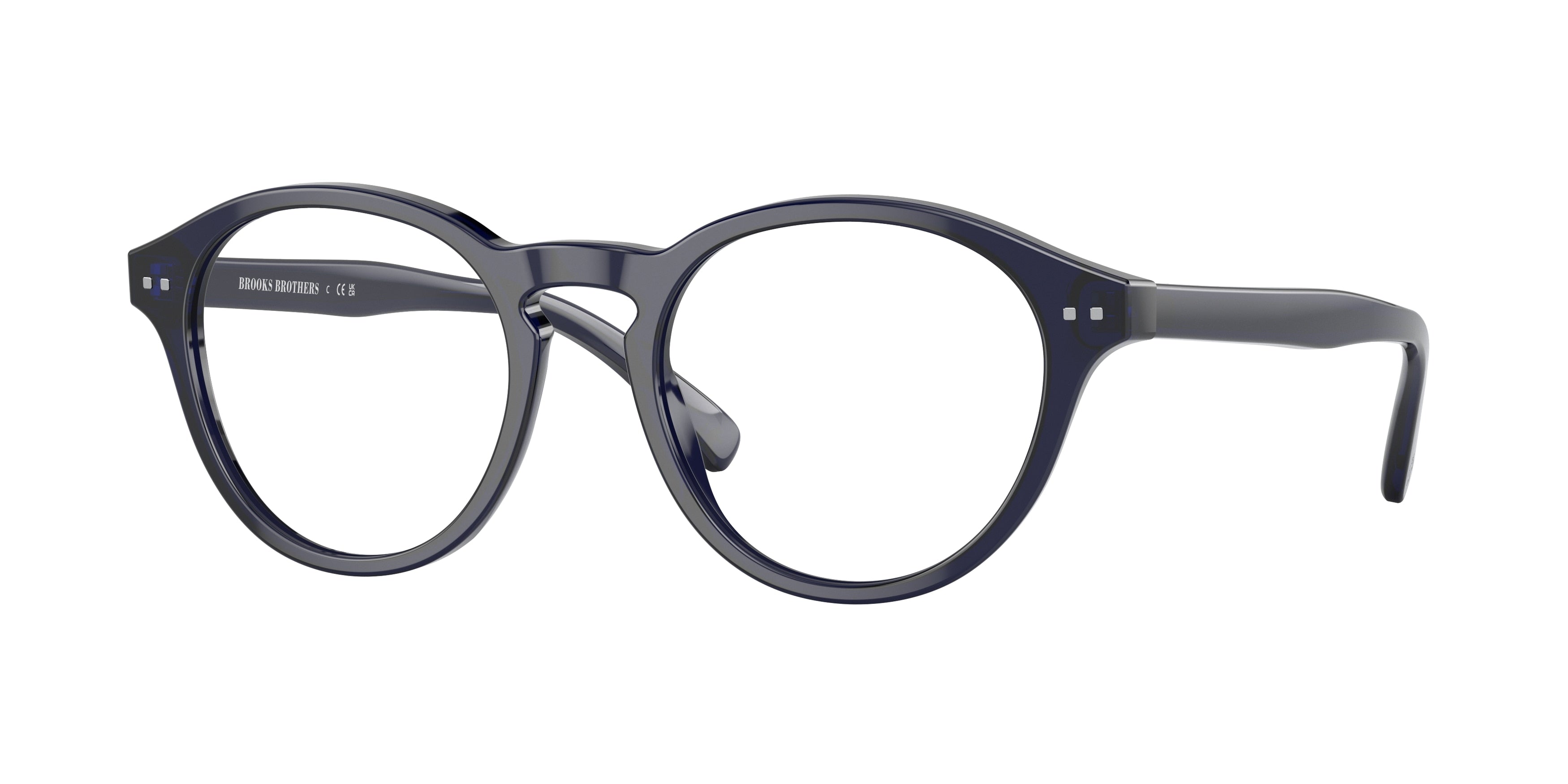 Brooks Brothers BB2056 Phantos Eyeglasses  6153-Transparent Navy 50-145-19 - Color Map Blue