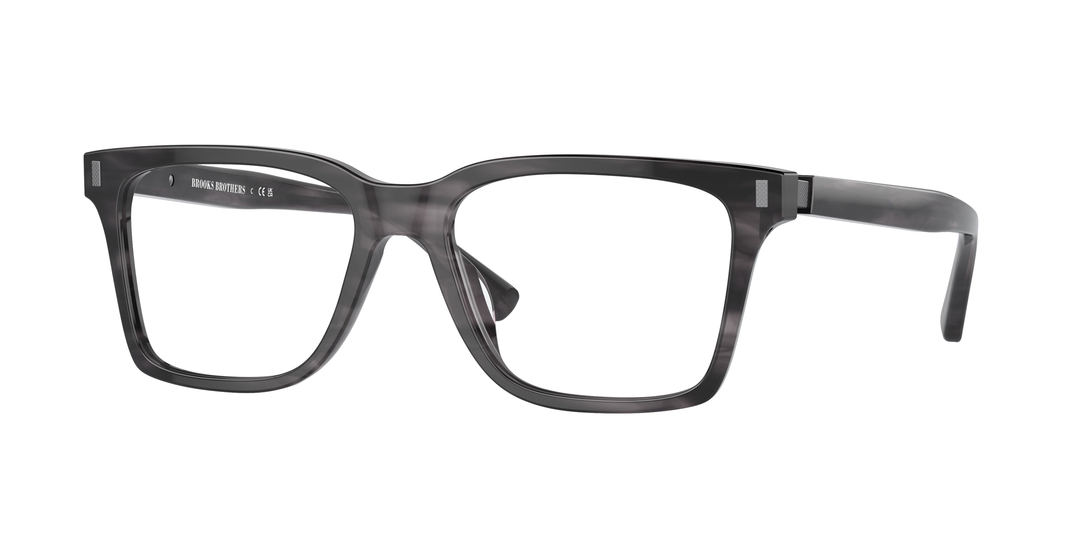 Brooks Brothers BB2061U Square Eyeglasses  6165-Dark Grey Horn Bio 54-145-17 - Color Map Grey