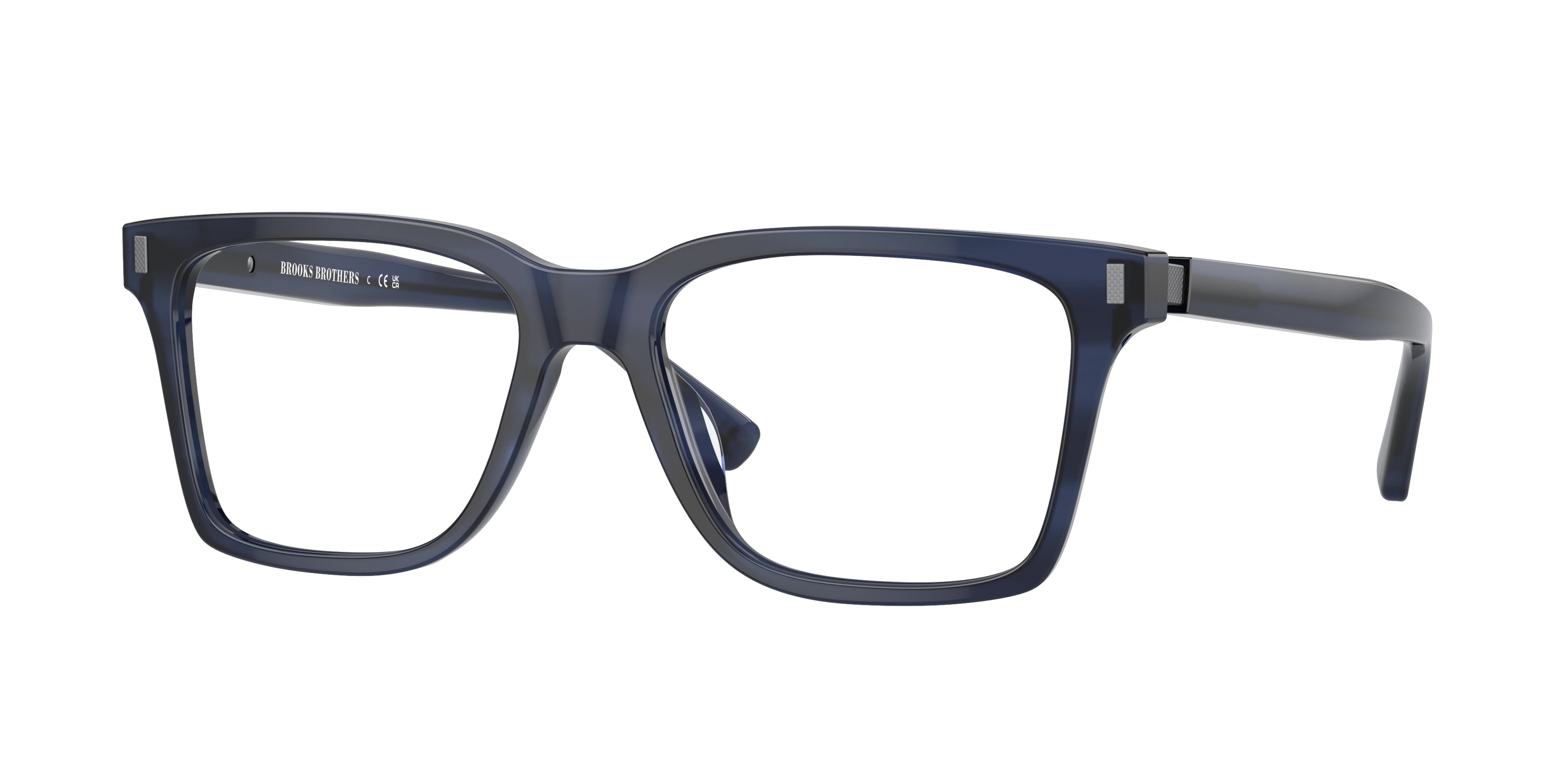 Brooks Brothers BB2061U Square Eyeglasses  6167-Navy Horn 54-145-17 - Color Map Blue