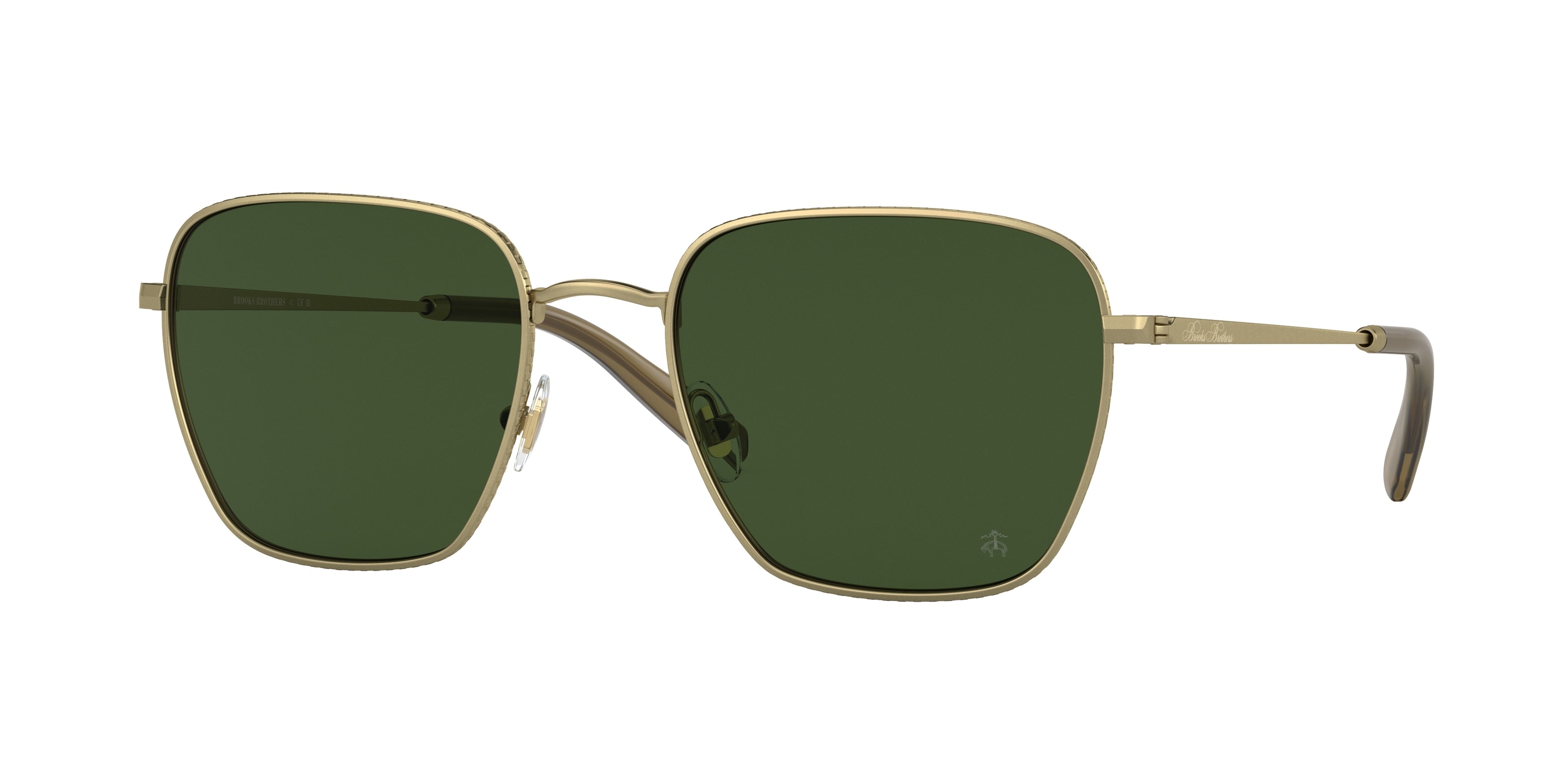 Brooks Brothers BB4063 Square Sunglasses  103671-Matte Vintage Gold 55-145-20 - Color Map Gold