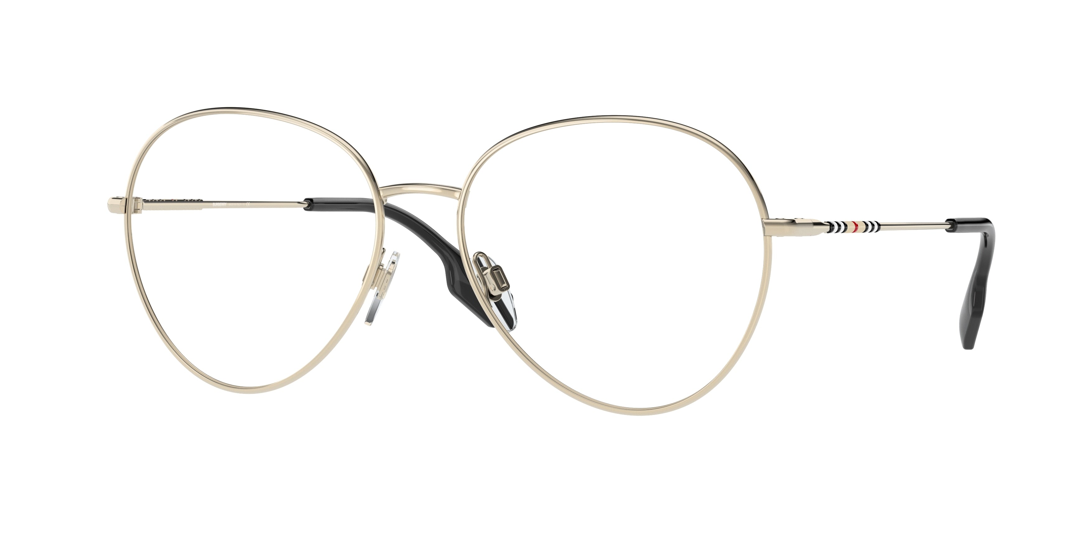 Burberry FELICITY BE1366 Pilot Eyeglasses  1109-Light Gold 56-140-16 - Color Map Gold